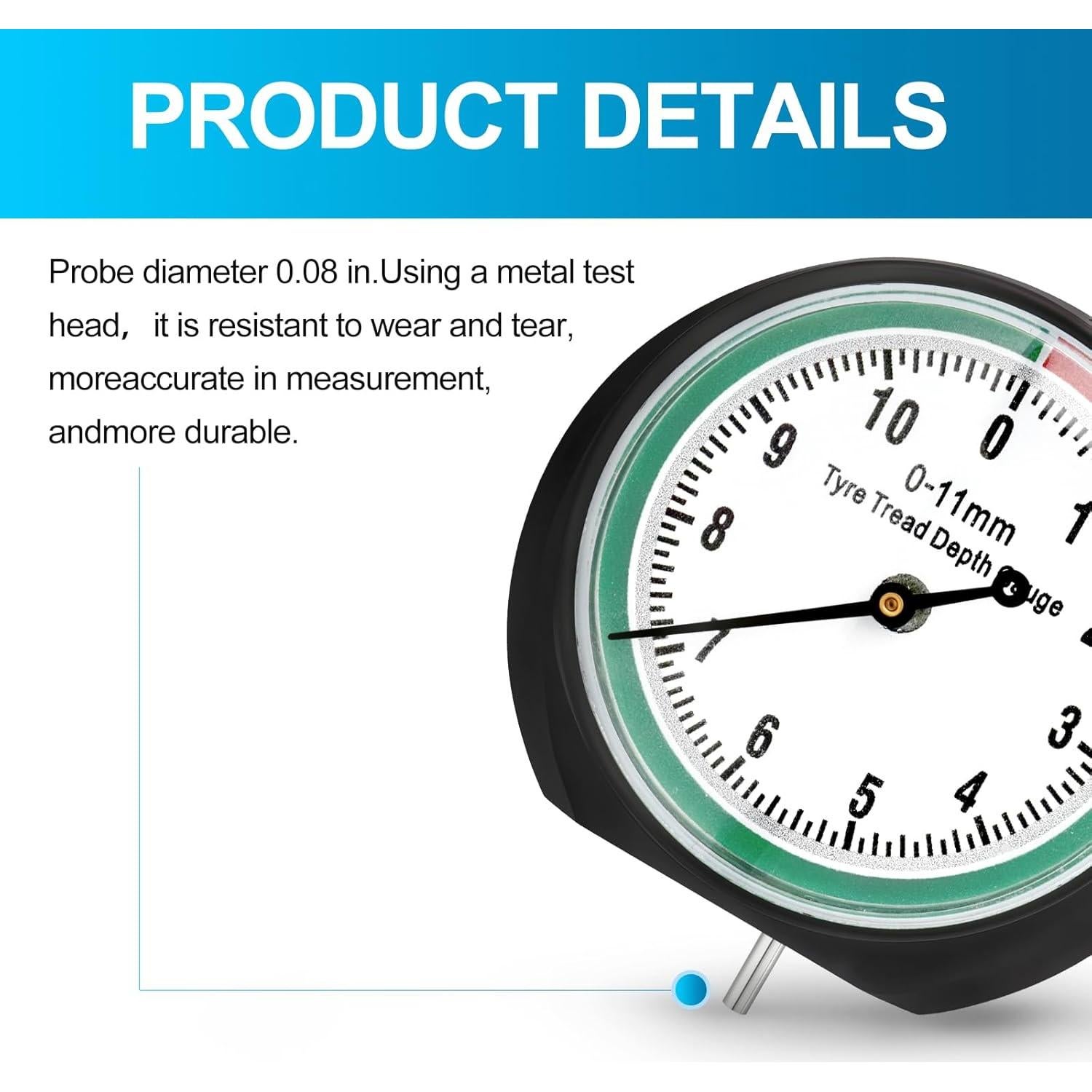 Medidor de Profundidad de Banda de Rodadura MEANLIN 2"