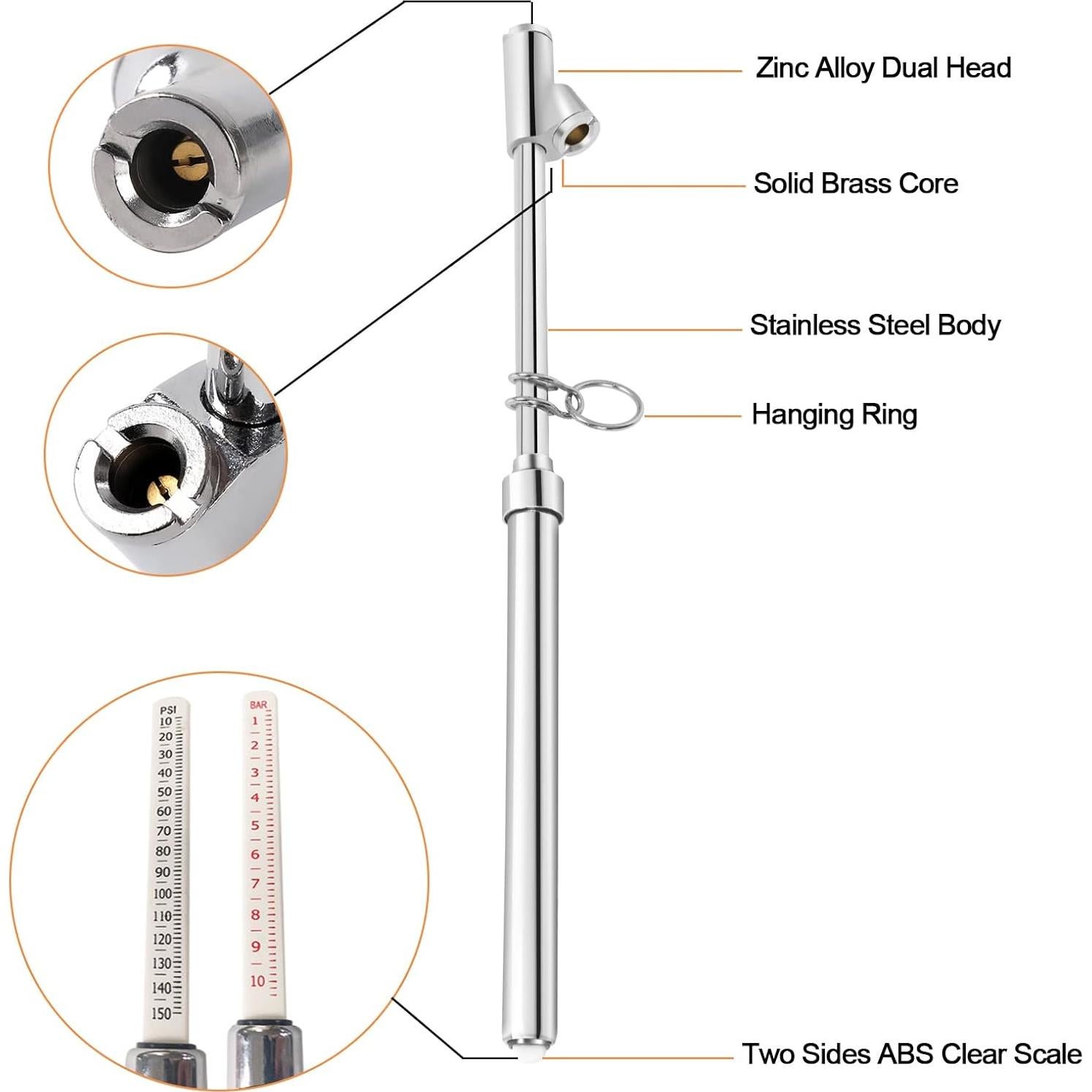 Medidor de Profundidad y Presión de Neumáticos GODESON
