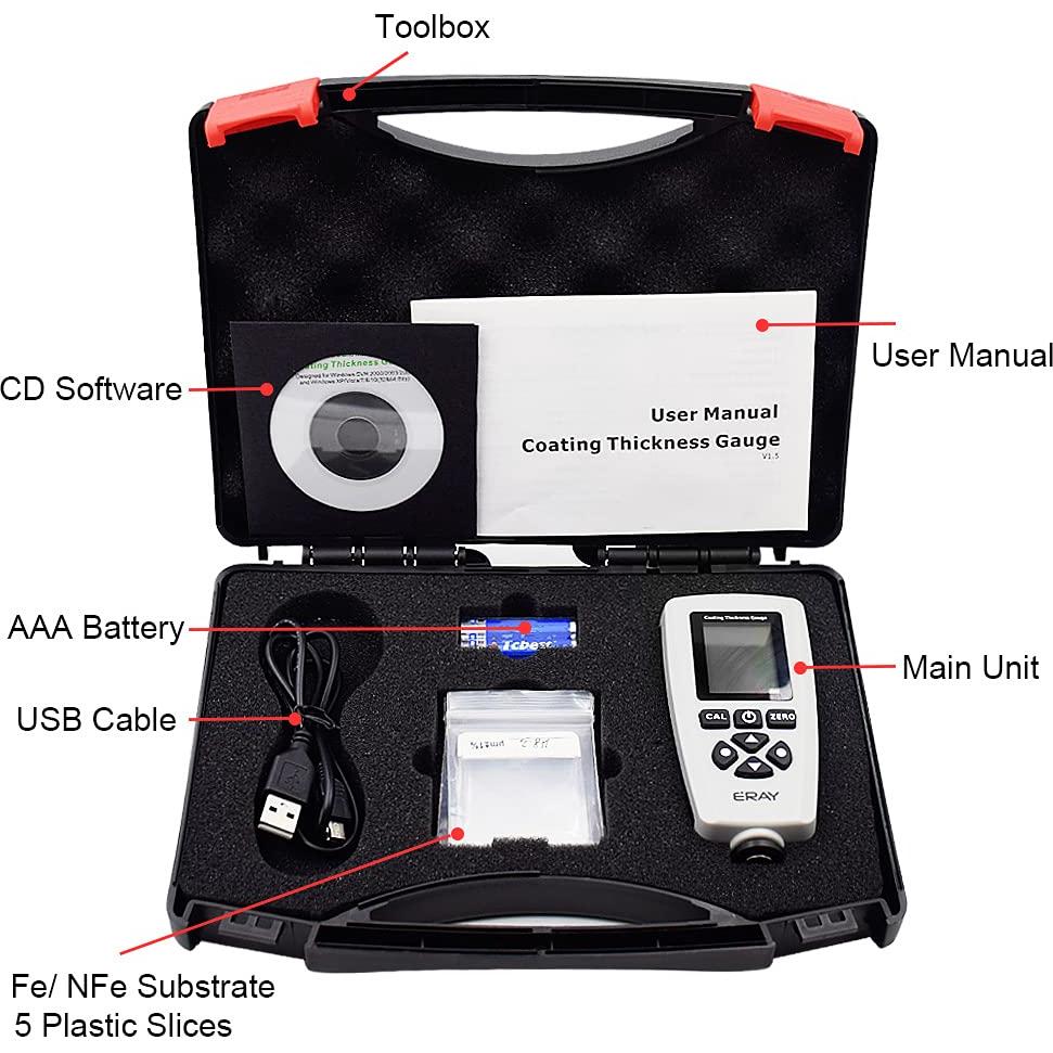 Medidor de Grosor de Pintura ERAY SR-A770 LCD Retroiluminado