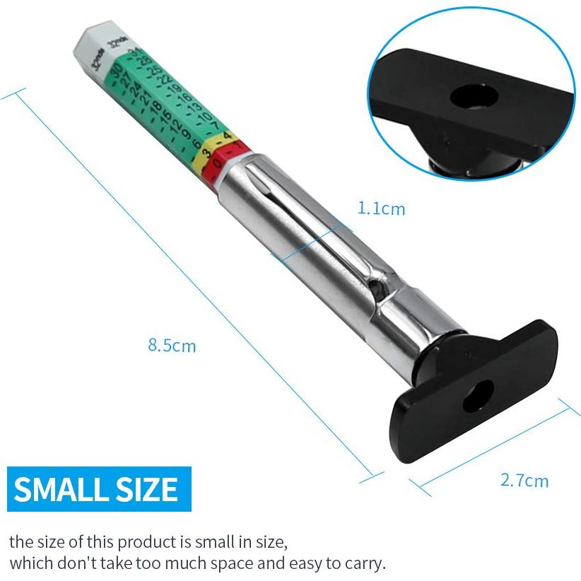 Juego de 4 medidores de profundidad de neumáticos ZUDKSUY - Codificados por colores