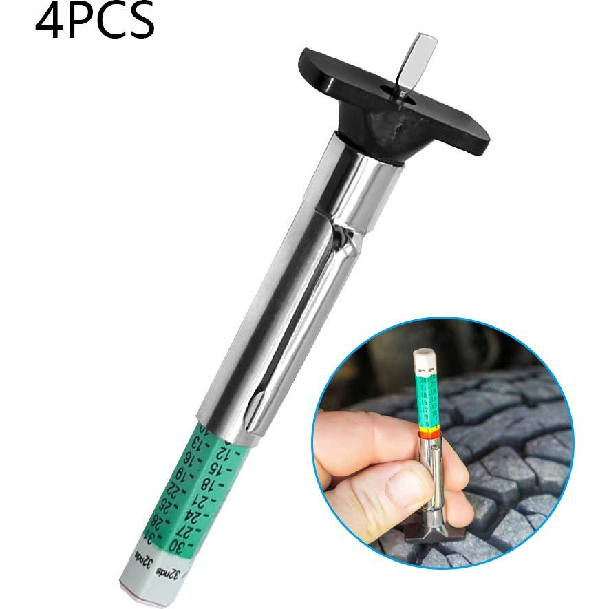 Juego de 4 medidores de profundidad de neumáticos ZUDKSUY - Codificados por colores