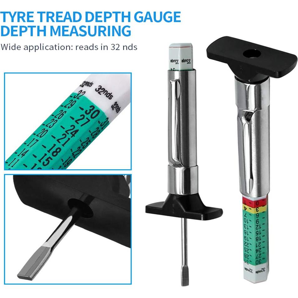 Juego de 4 medidores de profundidad de neumáticos ZUDKSUY - Codificados por colores