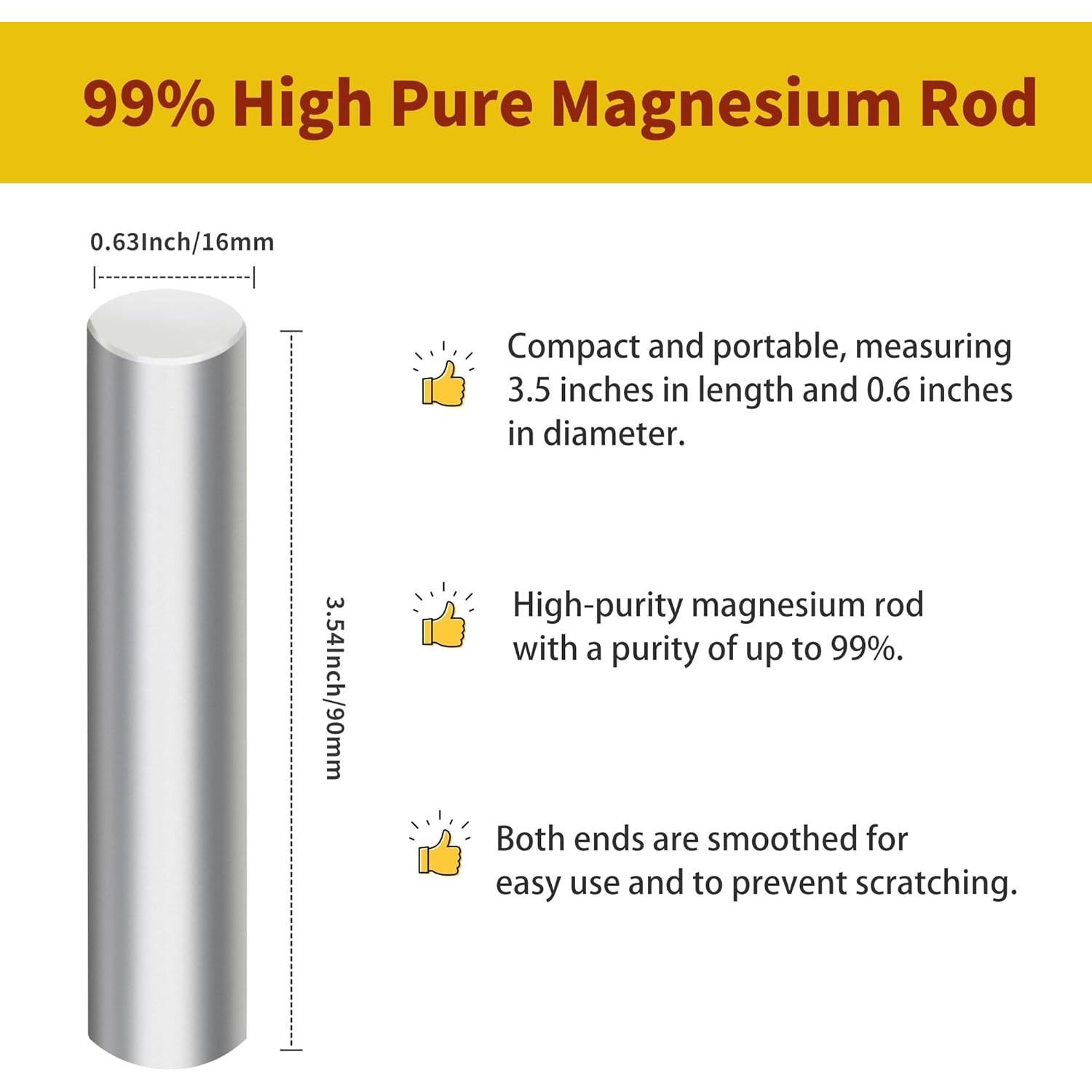 Paquete de 6 Varillas de Magnesio 99% Puro para Fuego - A.I.FORCE