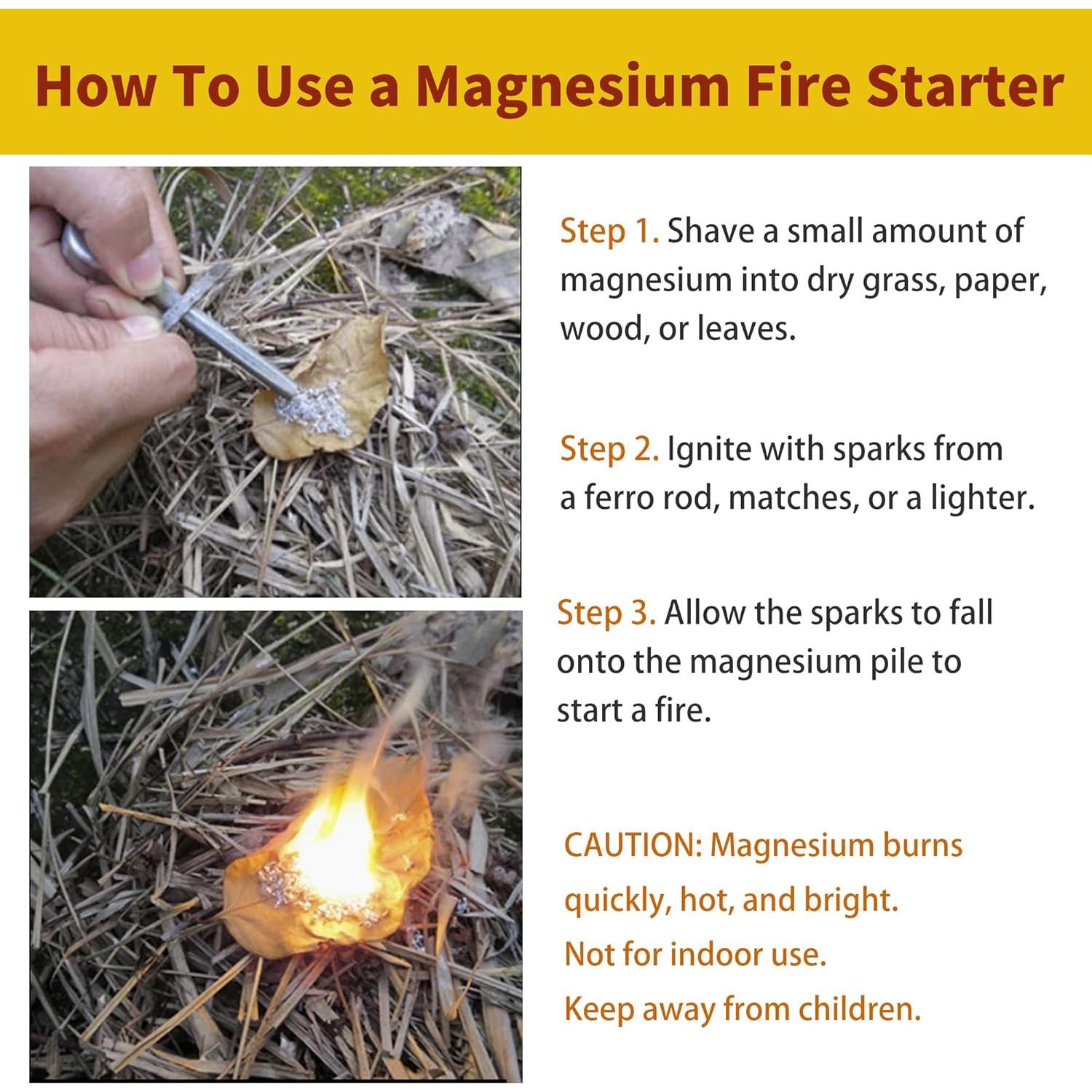 Paquete de 6 Varillas de Magnesio 99% Puro para Fuego - A.I.FORCE