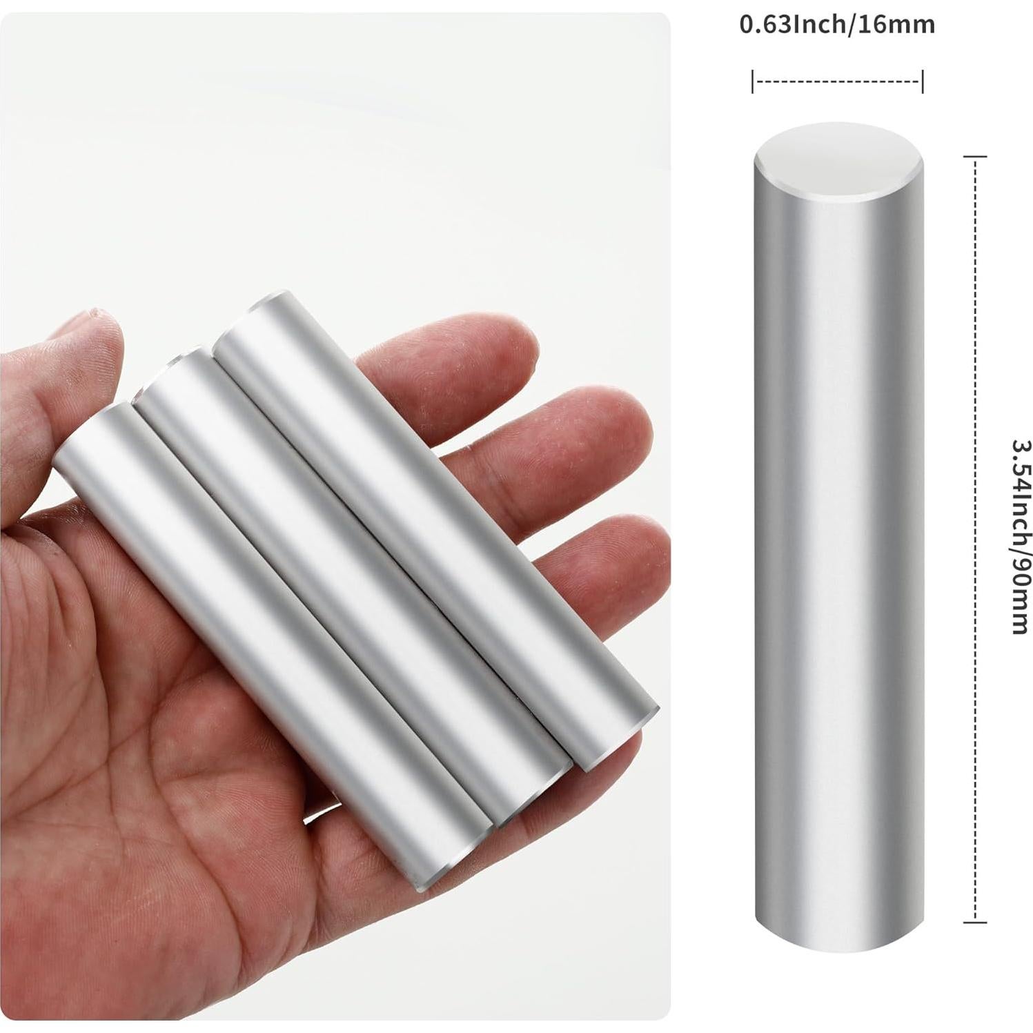 3 Barras de Magnesio Qtcial 99.99% Alta Pureza 90mm x 16mm