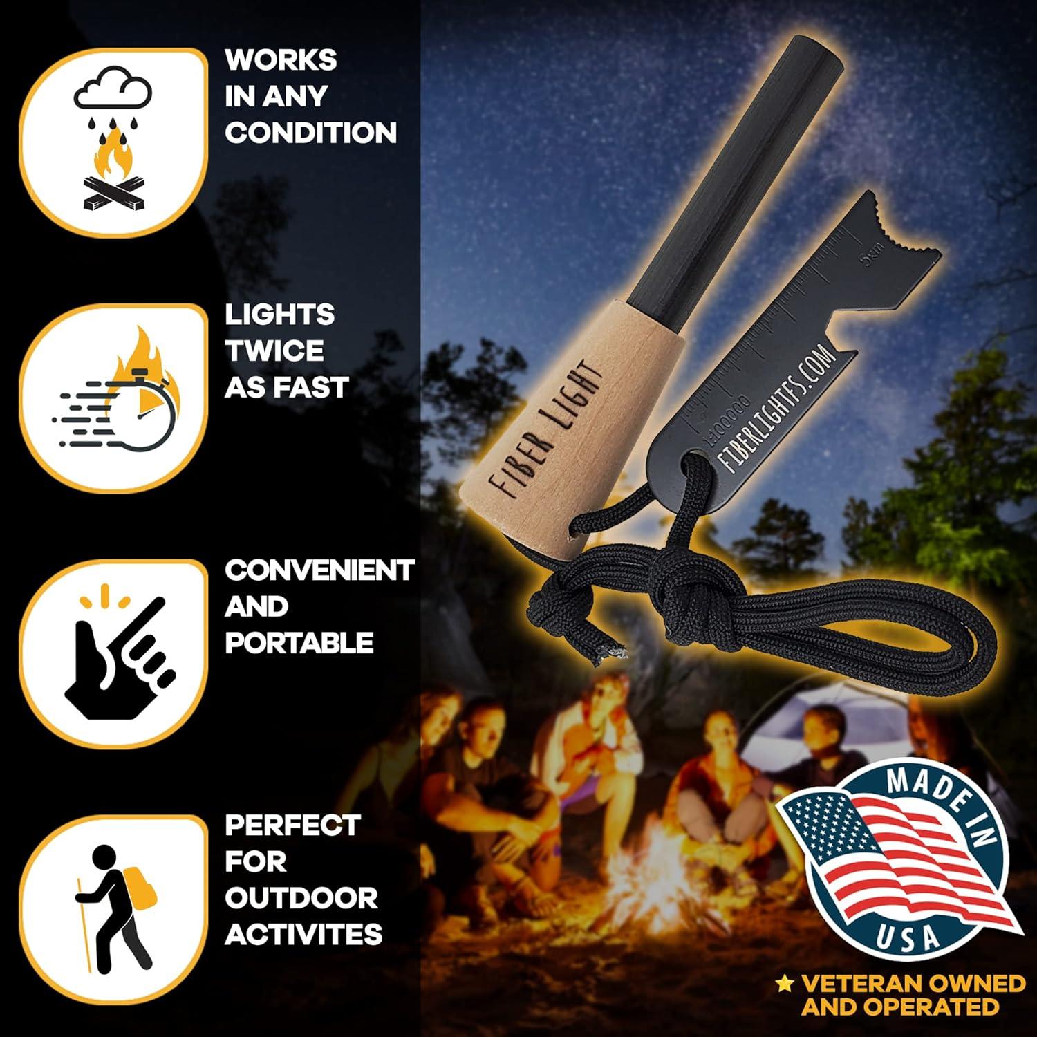 Encendedor de Fuego Fiber Light con Mango de Madera 11.43cm