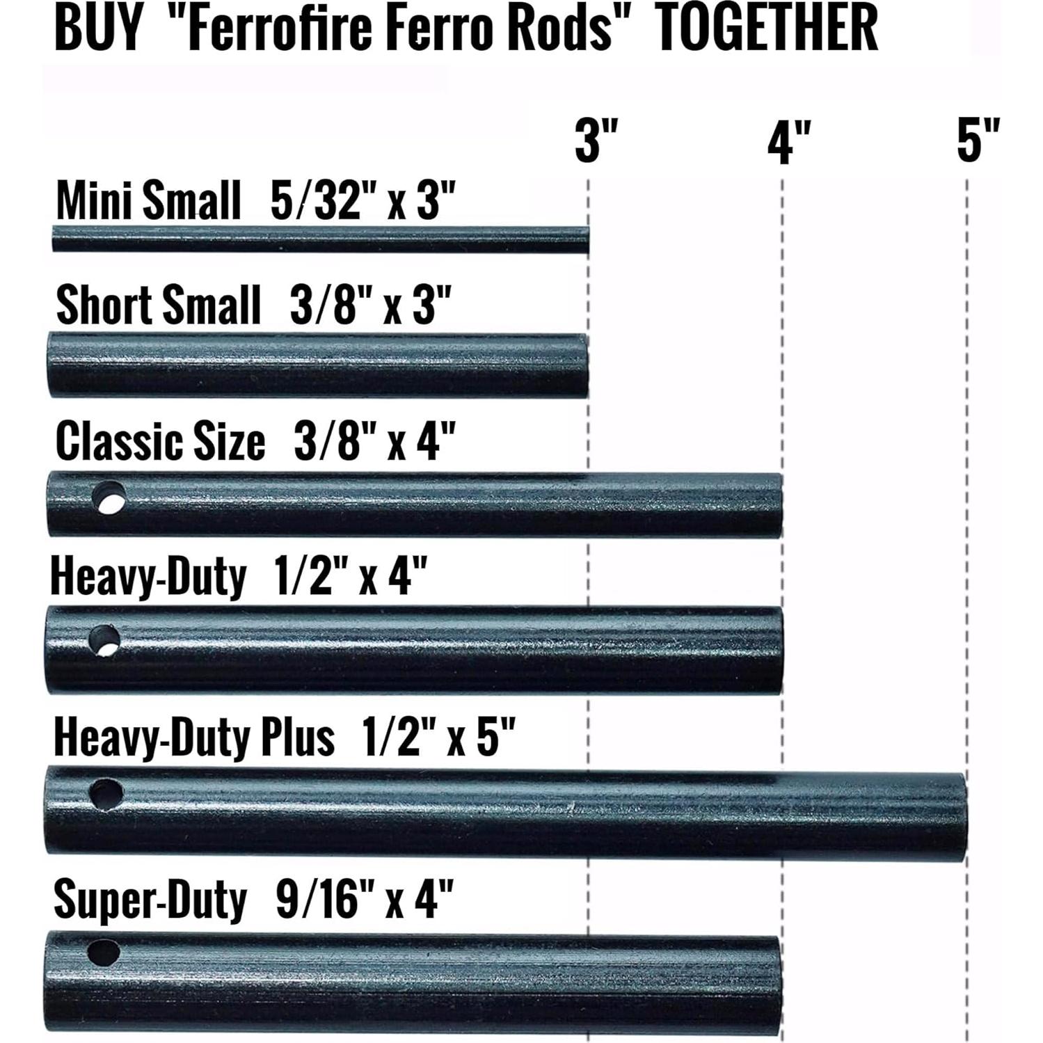 Barras de Ferrocerio FERROFIRE 1/2" x 5" (Paquete de 2)