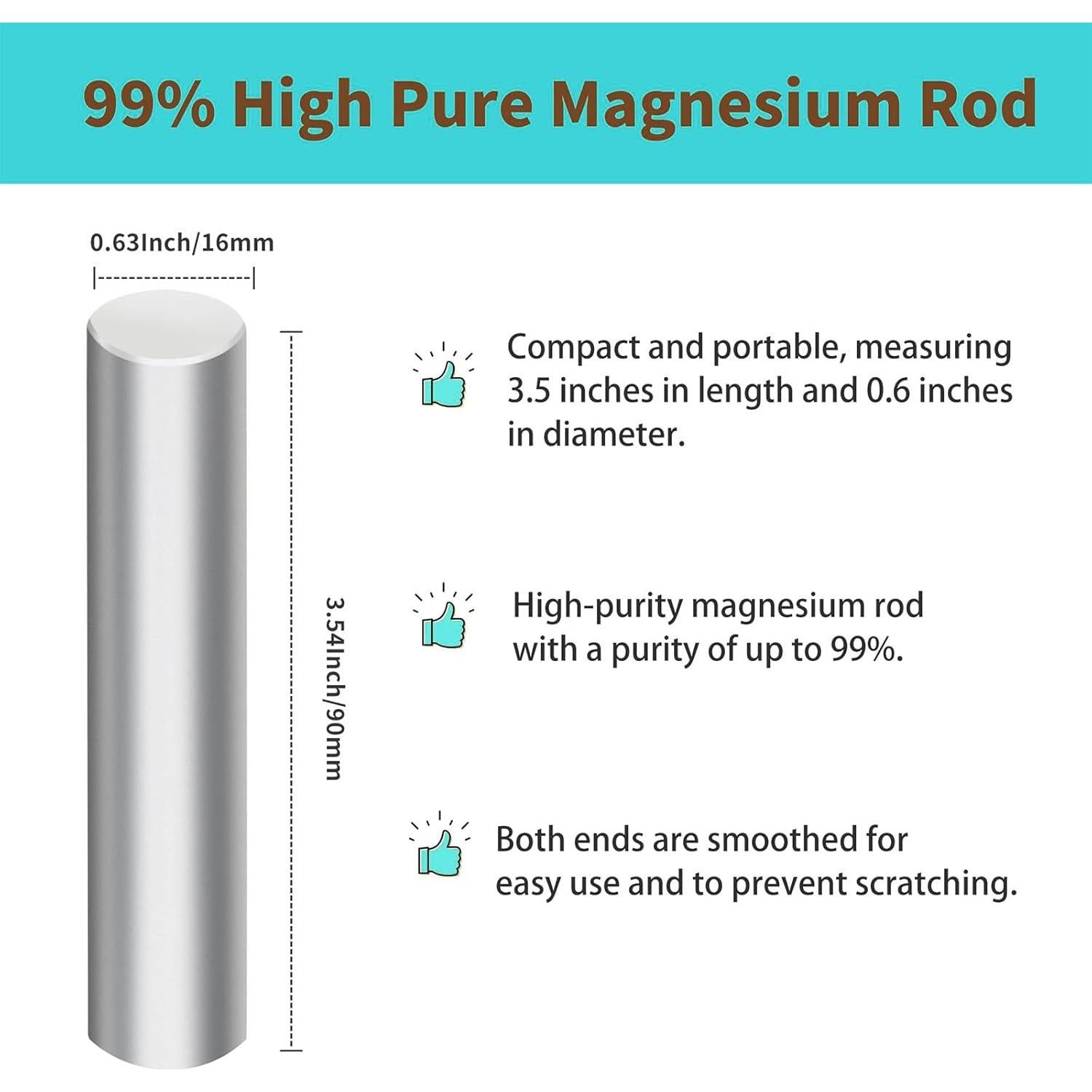 Paquete de 10 varillas de magnesio puro 99% para encender fuego