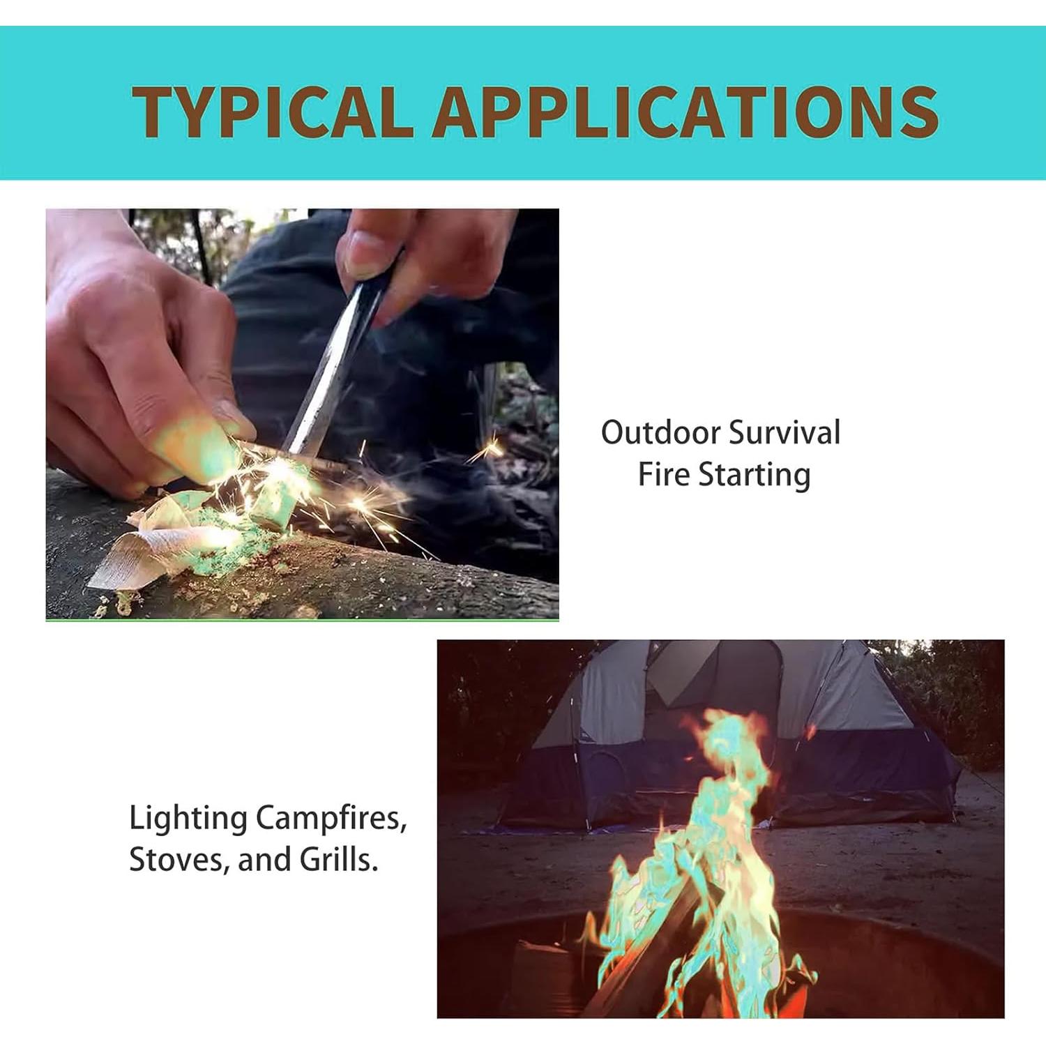 Paquete de 10 varillas de magnesio puro 99% para encender fuego