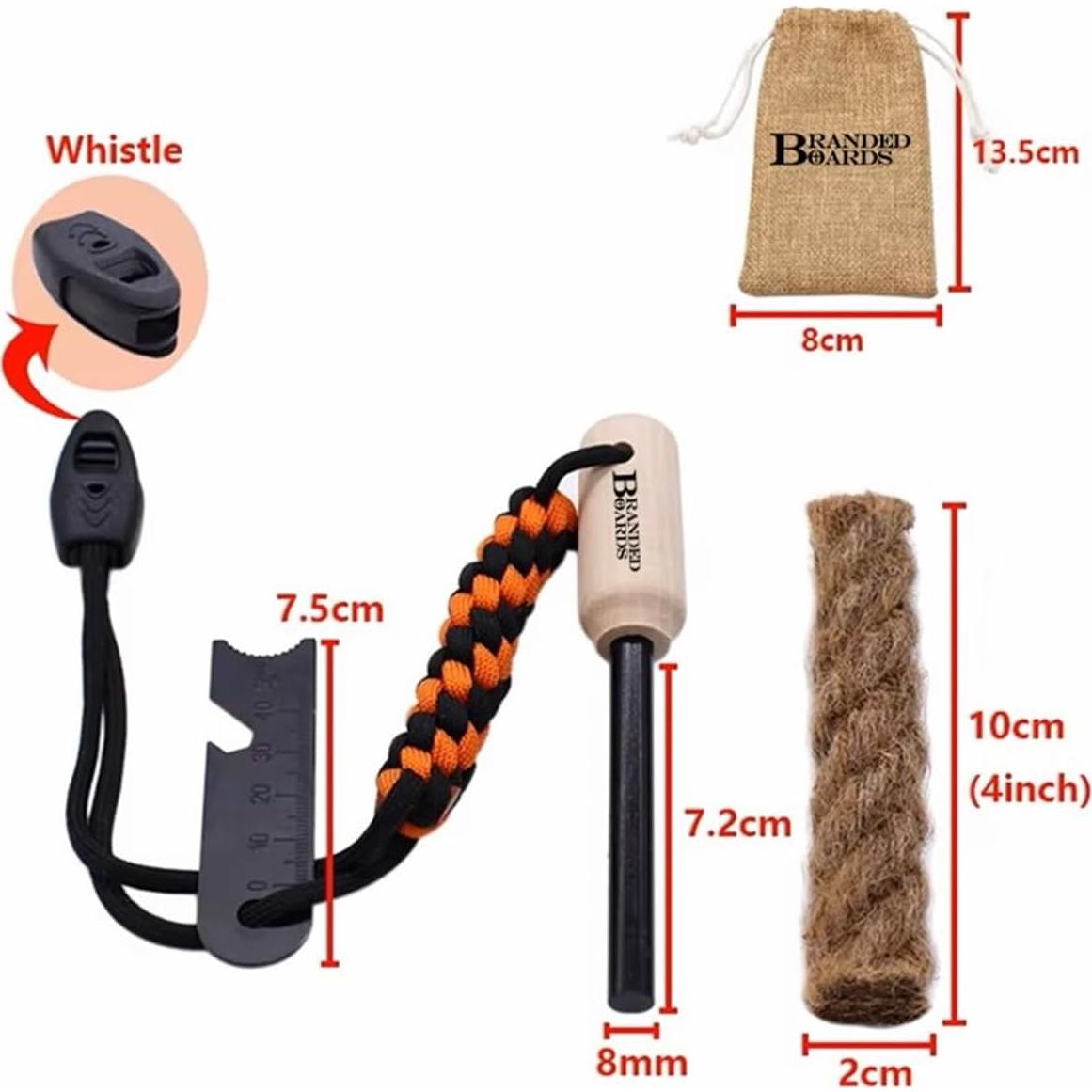 Kit de Inicio de Fuego Branded Boards con Varilla y Striker