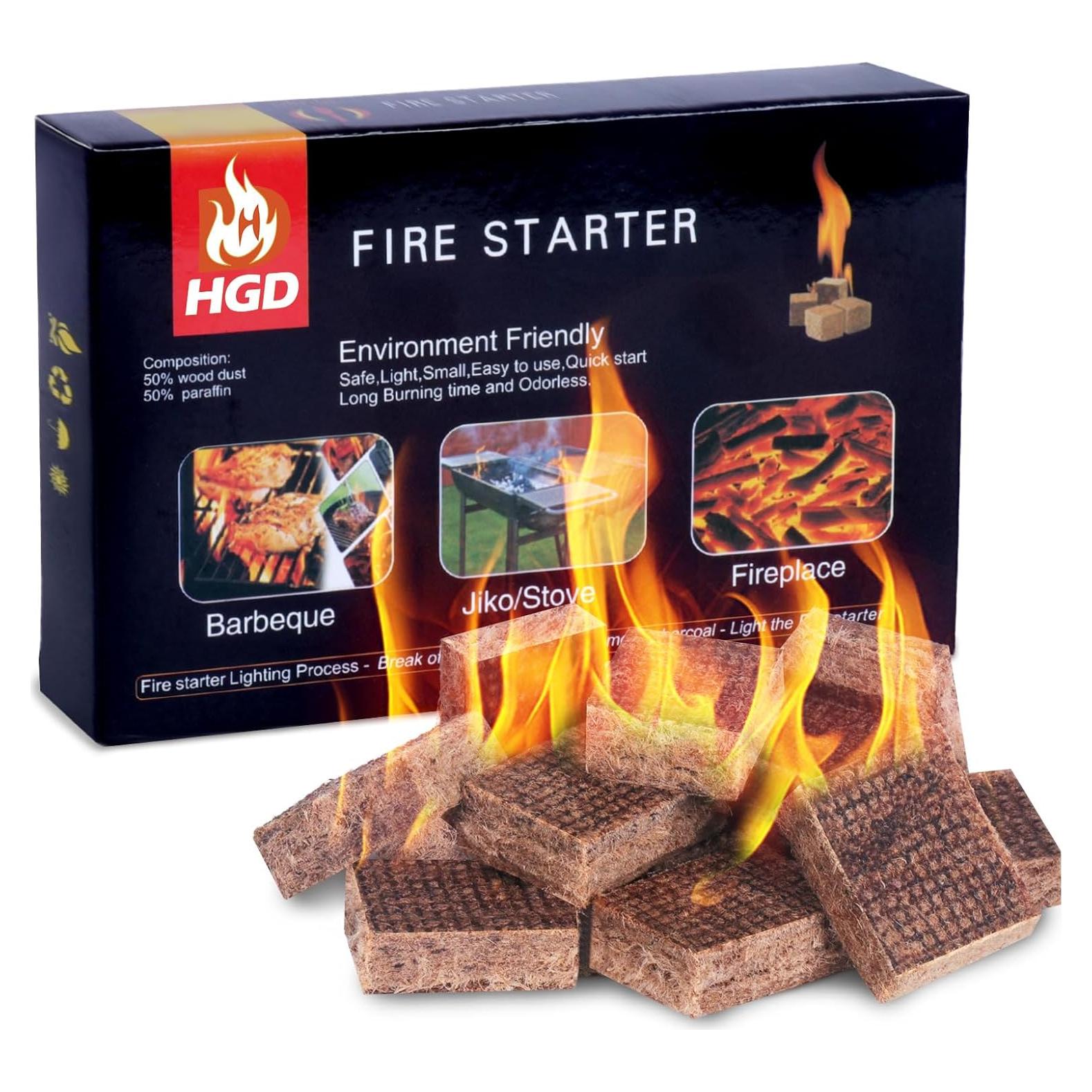 Iniciador de Fuego HGD 32 Piezas Naturales para BBQ y Fogatas