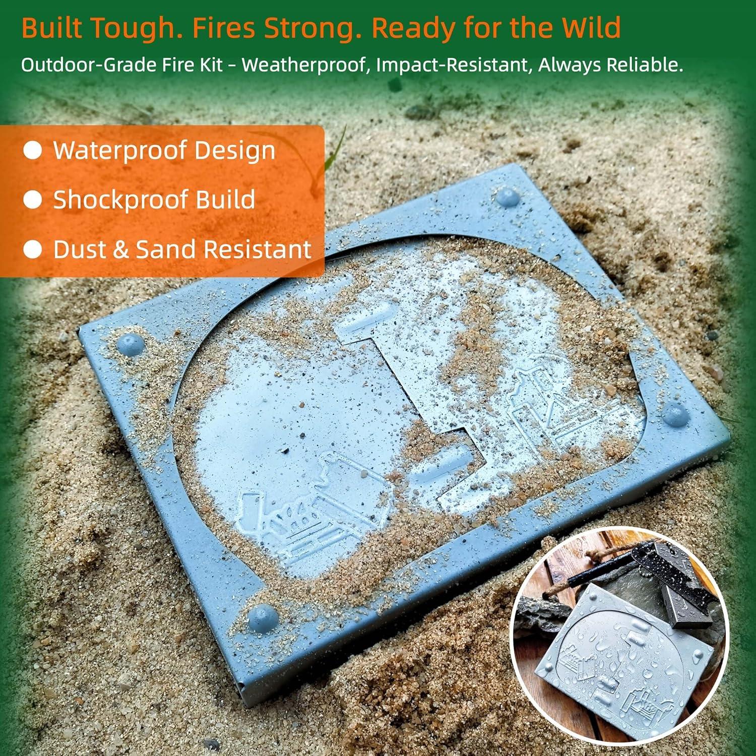 Kit de Inicio de Fuego de Supervivencia LoDinpo - Estufa Compacta y Barra de Ferro