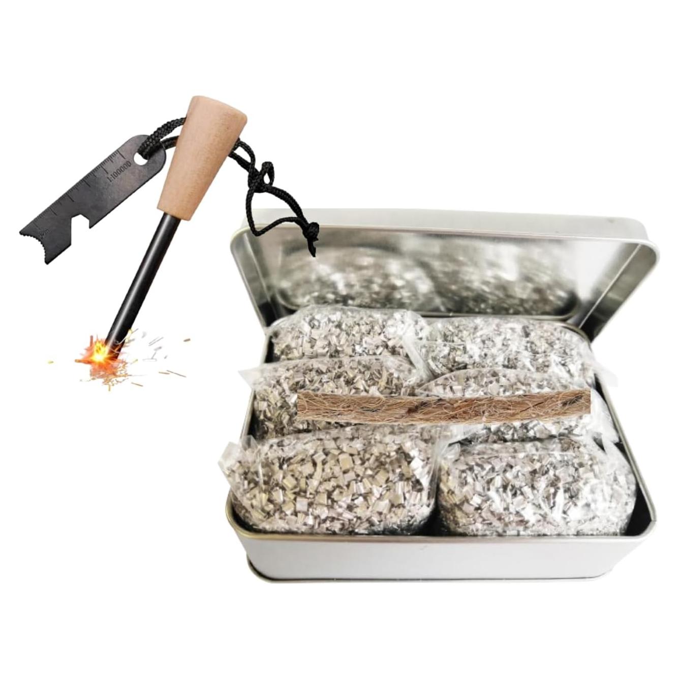 Kit de Inicio de Fuego eGreen - 6 Virutas de Magnesio y Ferrocerio