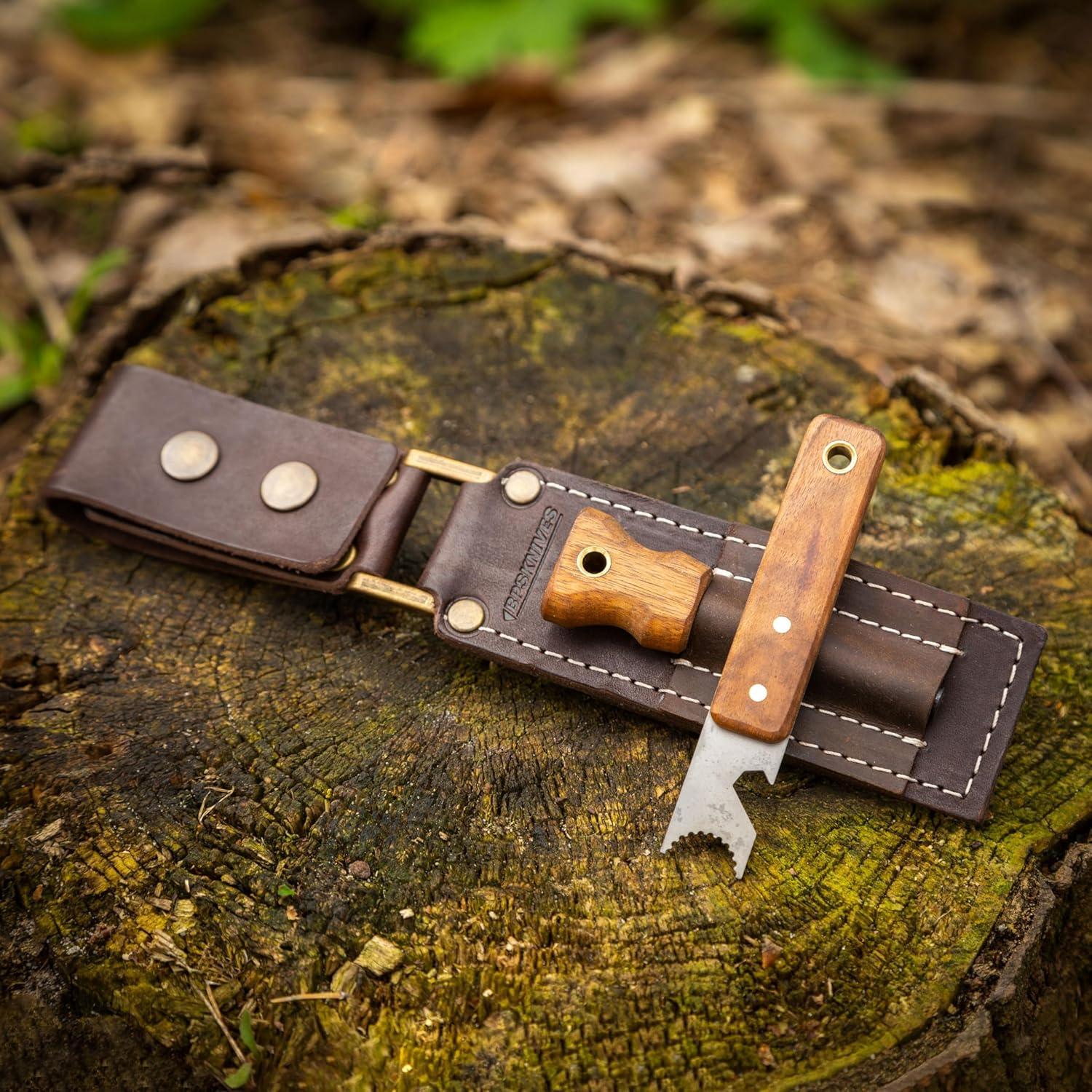 Iniciador de Fuego BPS Ferro Rod Premium con Raspador y Funda de Cuero