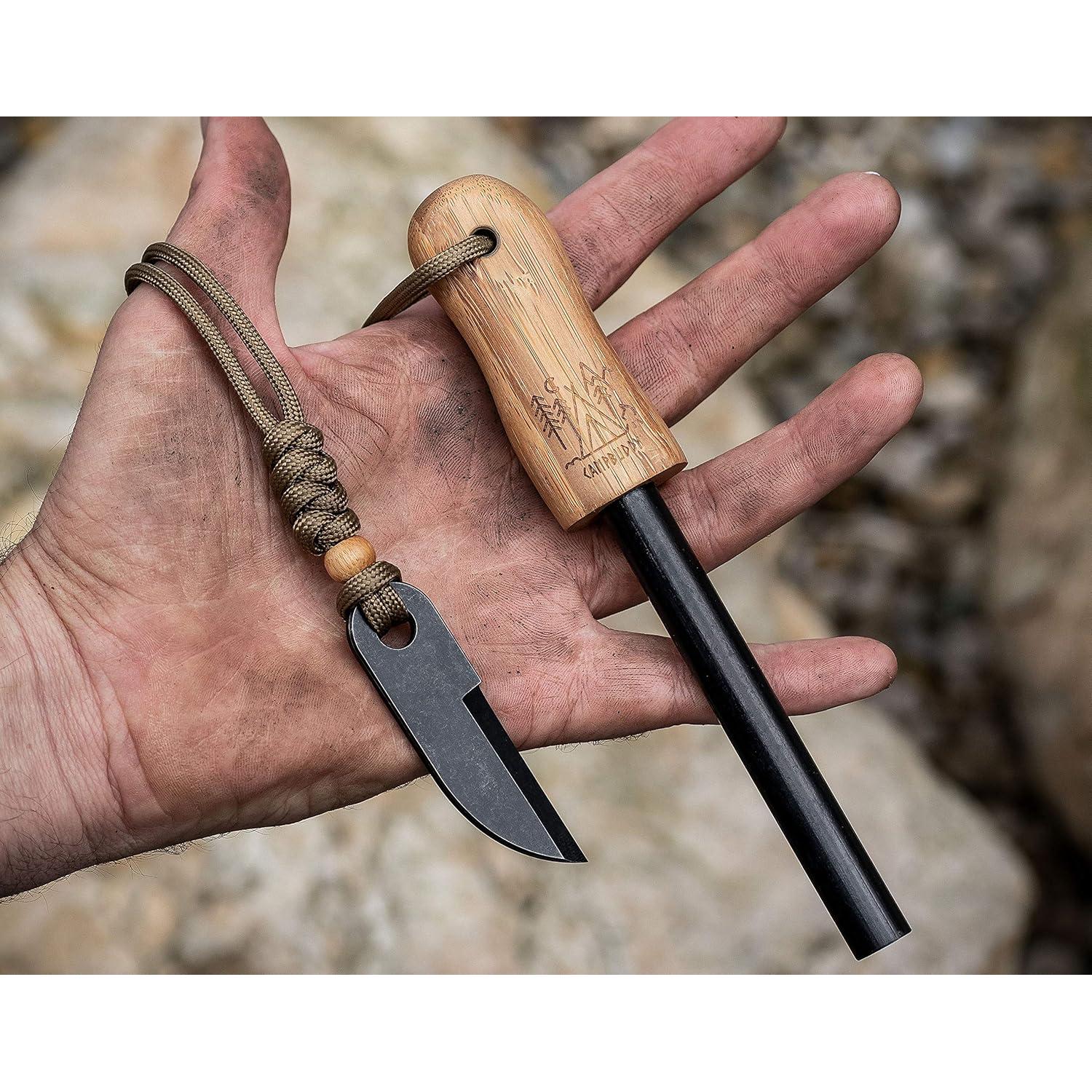 Kit de Encendedor de Bambú Camp Buddy - Ferrocerio Grande 12.7 cm