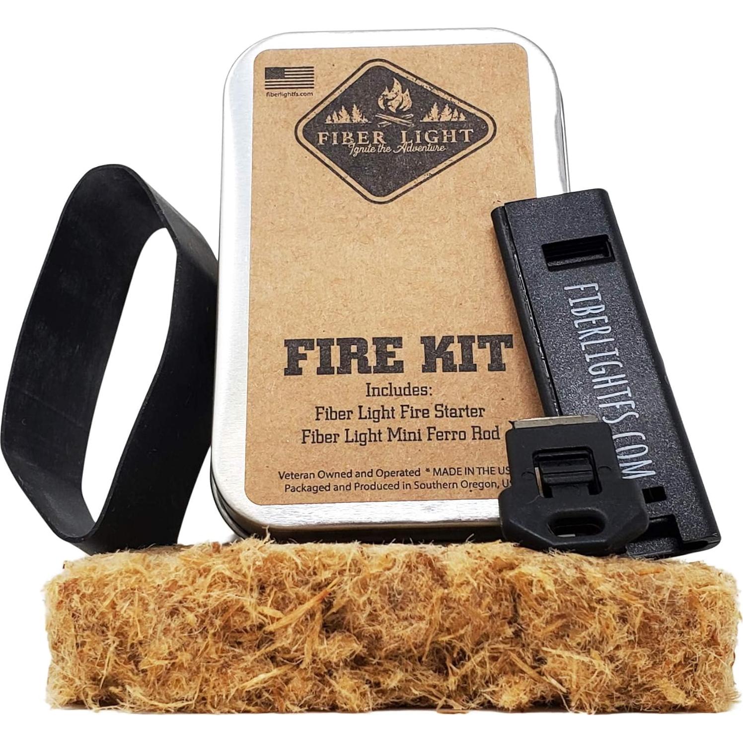 Kit de Fuego Fiber Light Mini - Iniciador de Madera y Varilla Ferro