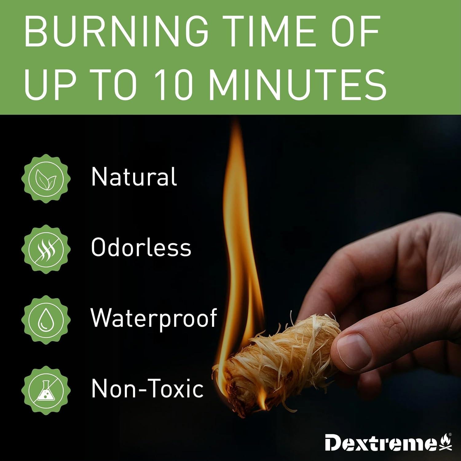 Encendedores Naturales Dextreme 120 PCS para Fuego y BBQ