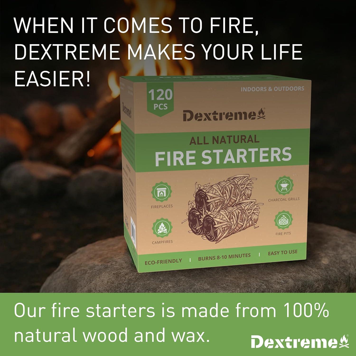Encendedores Naturales Dextreme 120 PCS para Fuego y BBQ