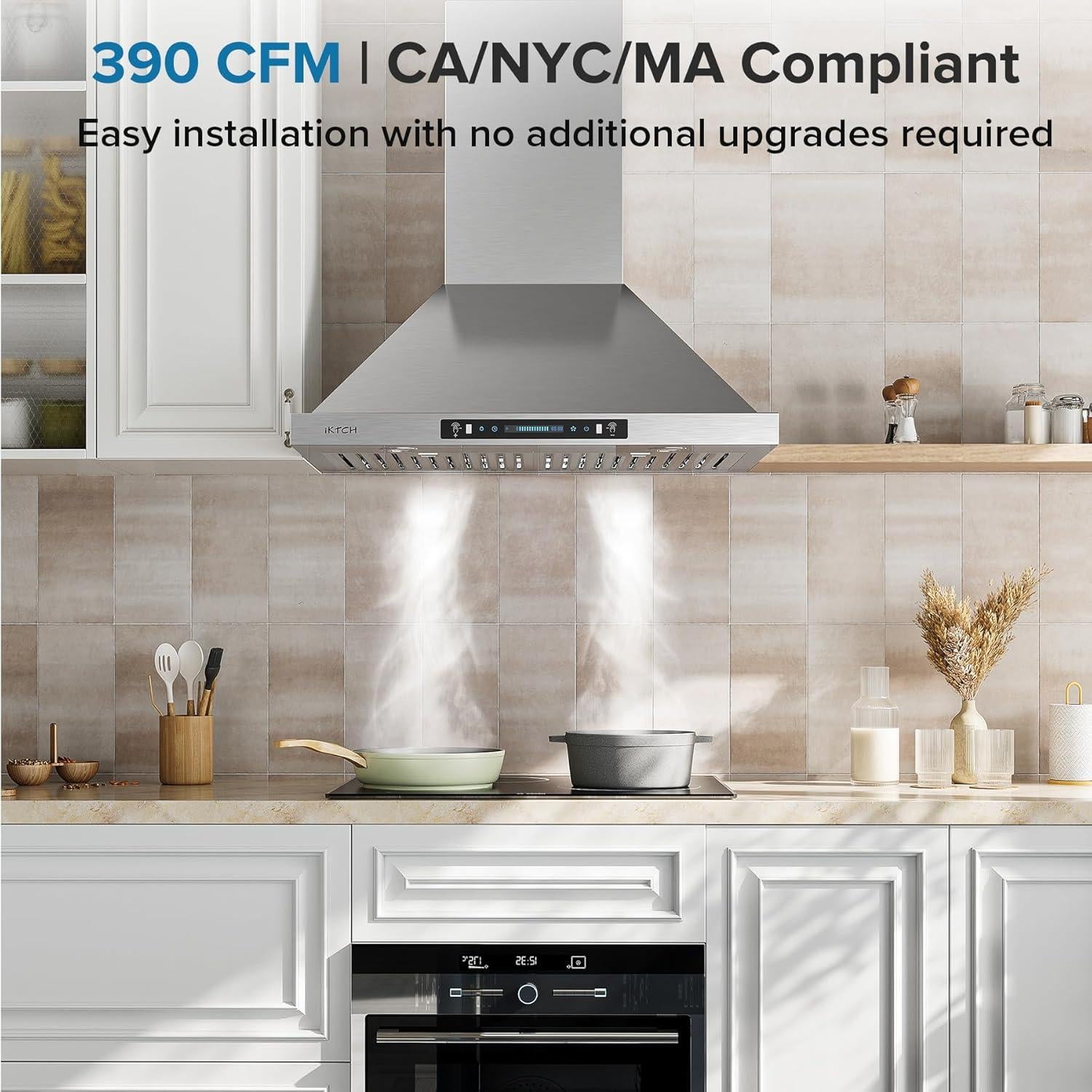 Campana de Cocina IKTCH 75 cm Acero Inoxidable 390 CFM