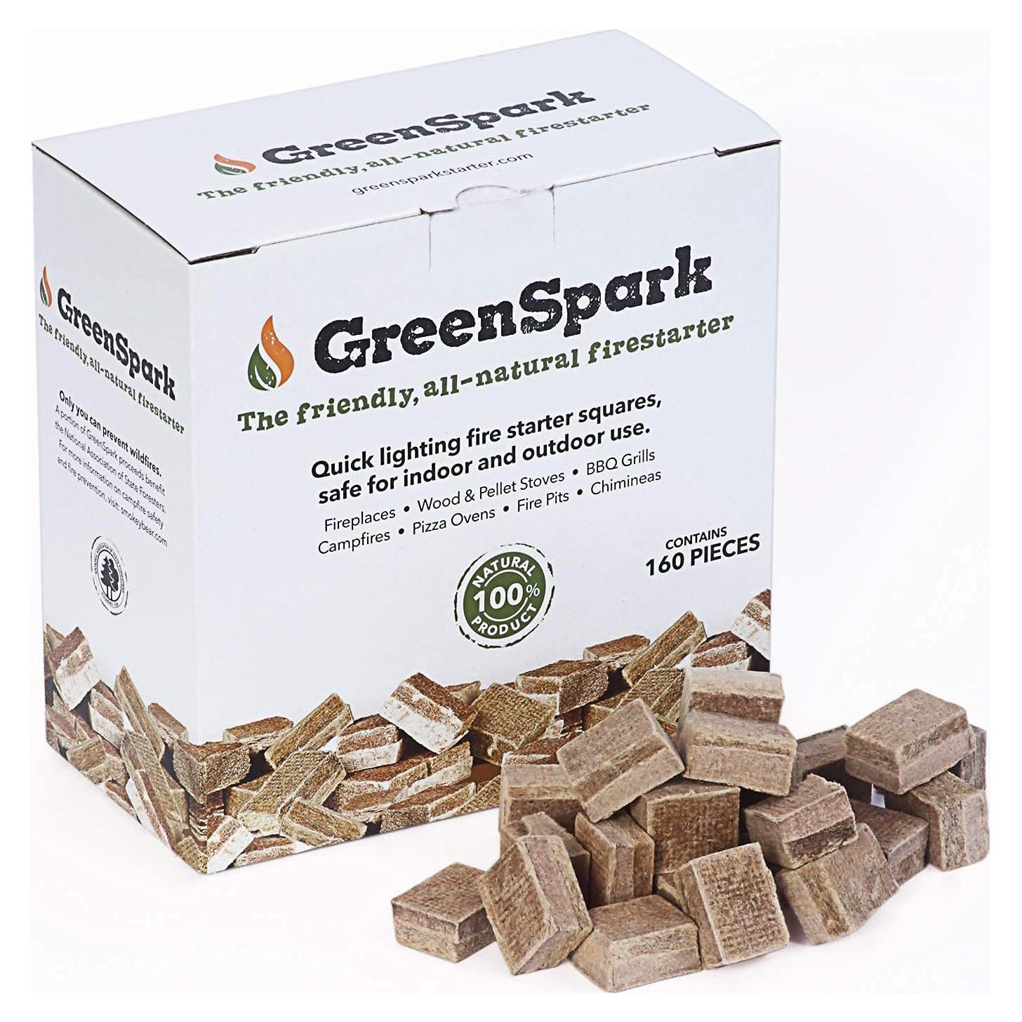 Encendedores de fuego GreenSpark 160 piezas naturales 100% ecológicos