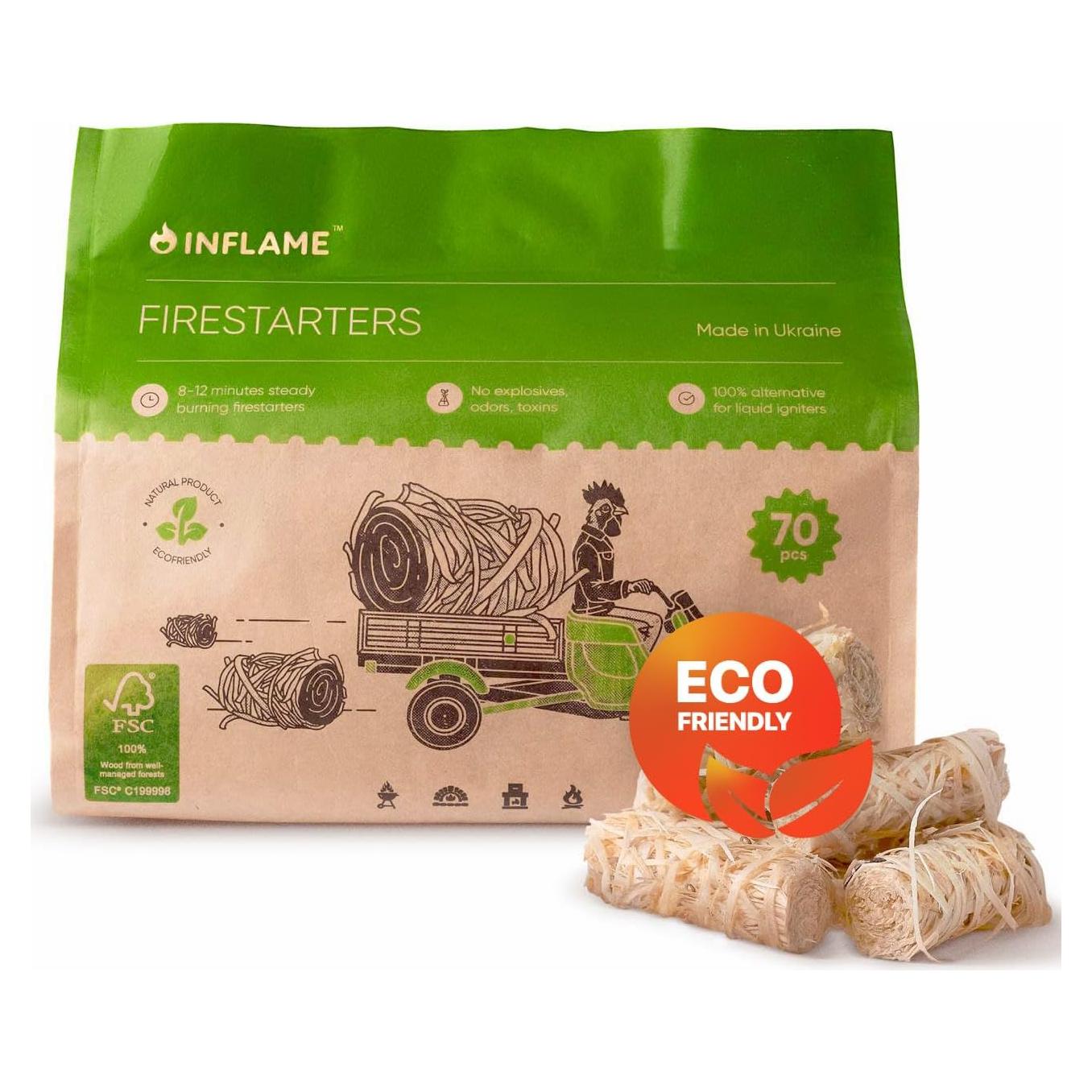 Encendedores Inflame de Fuego 70 pcs - Impermeables y Naturales