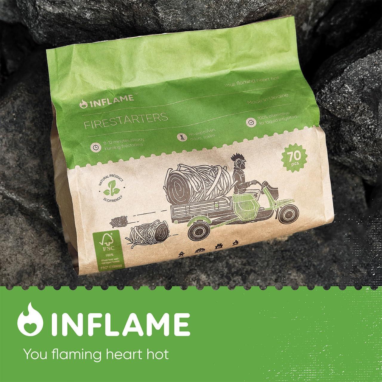 Encendedores Inflame de Fuego 70 pcs - Impermeables y Naturales