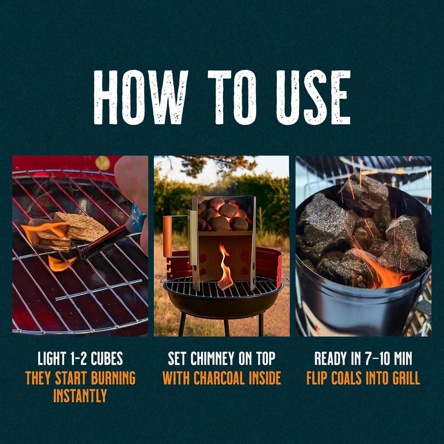 Cubos de Encendido Natural 32 pcs - Fuego Rápido para BBQ