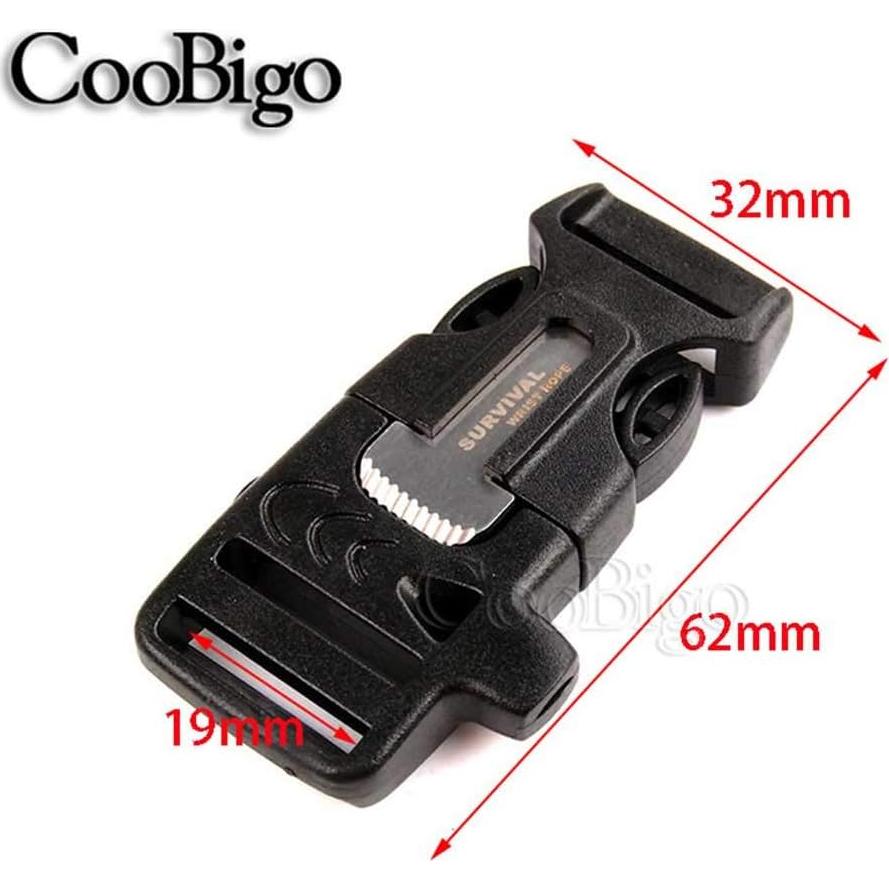 Paquete de 10 Silbatos de Supervivencia CooBigo con Hebilla