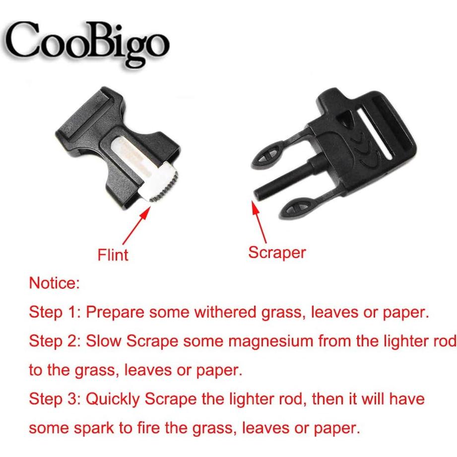 Paquete de 10 Silbatos de Supervivencia CooBigo con Hebilla