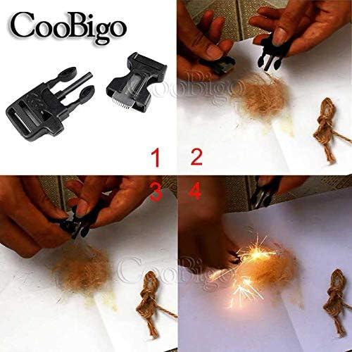 Paquete de 10 Silbatos de Supervivencia CooBigo con Hebilla