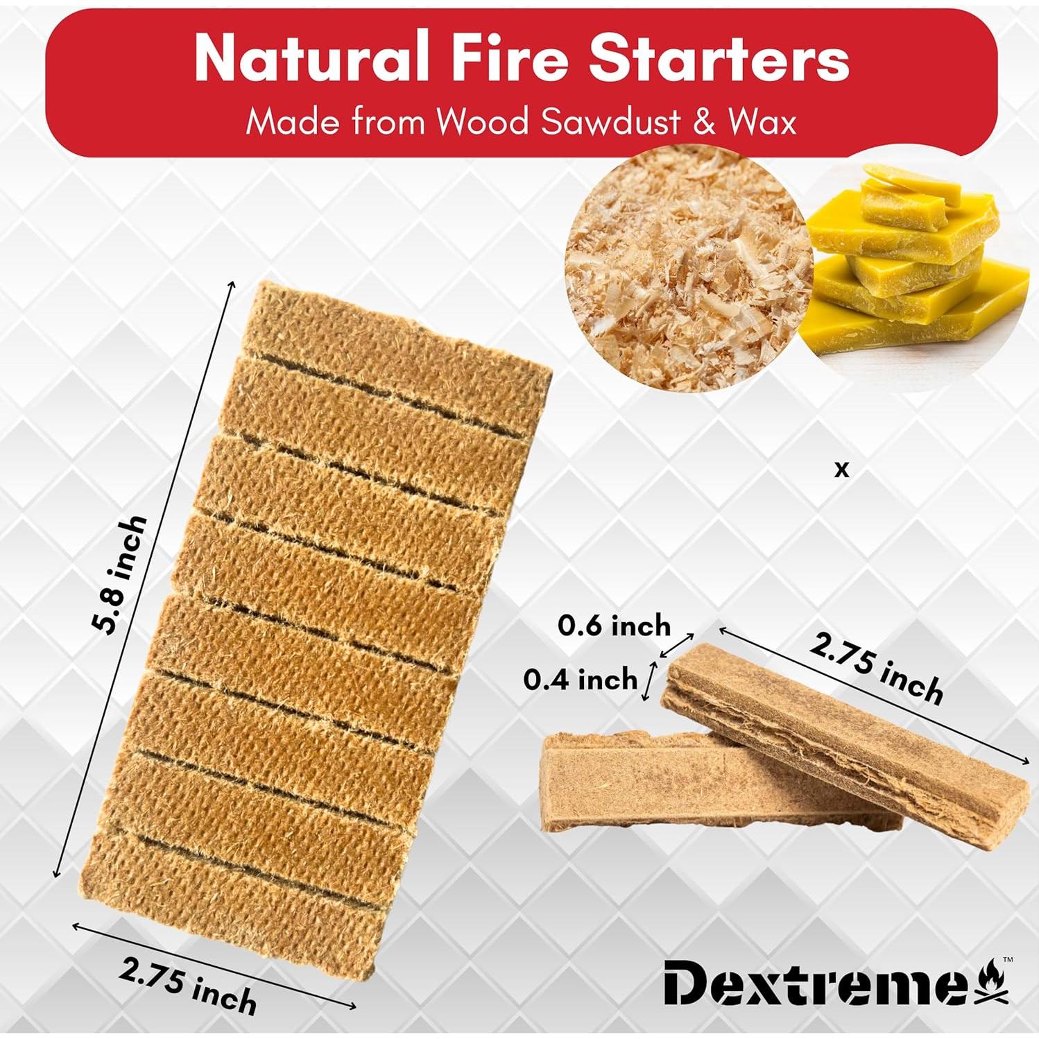 Encendedores de Fuego Naturales Dextreme 96 Pcs - Para BBQ y Camping