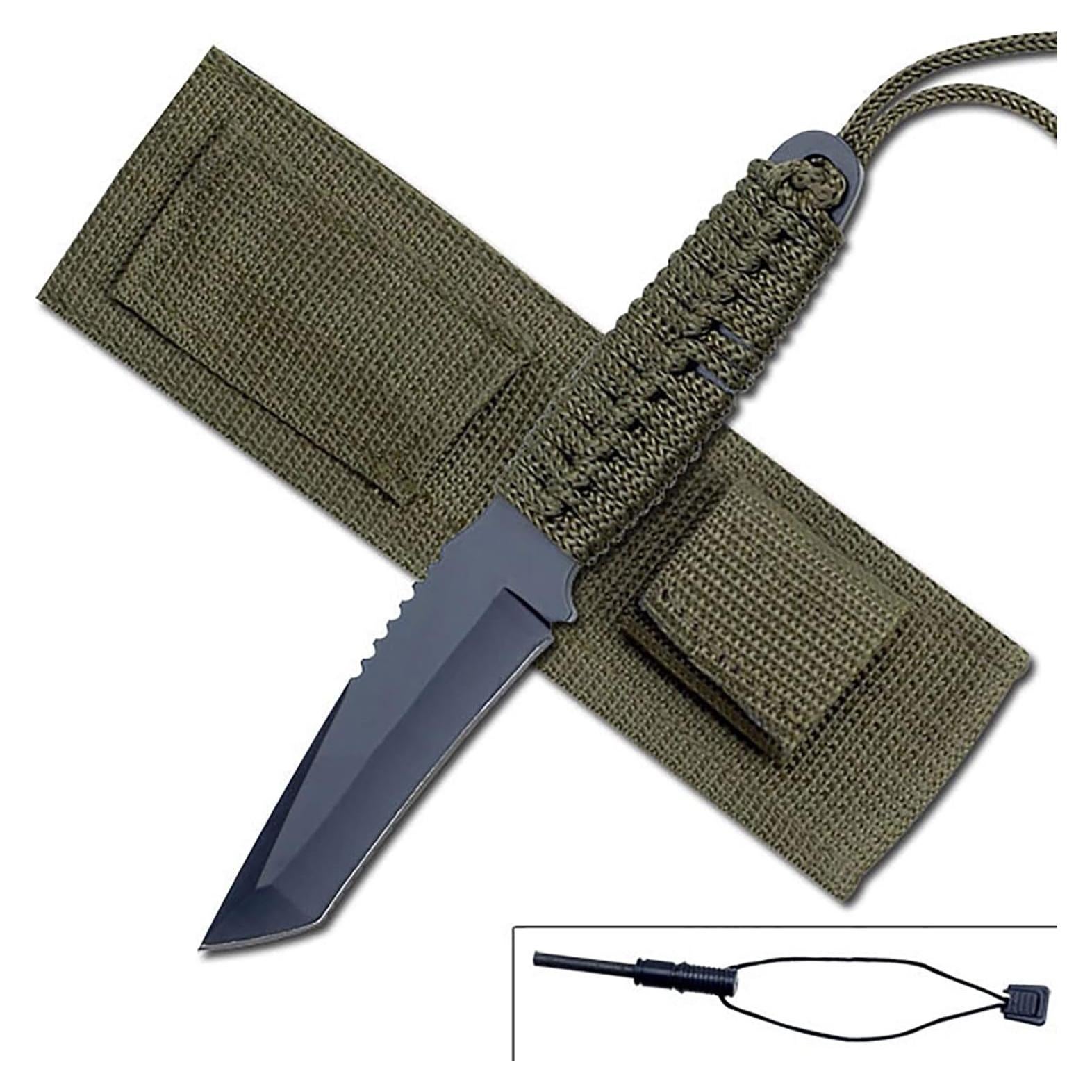 Cuchillo de hoja fija MASTER USA HK-106T-MC 20.32 cm con iniciador de fuego