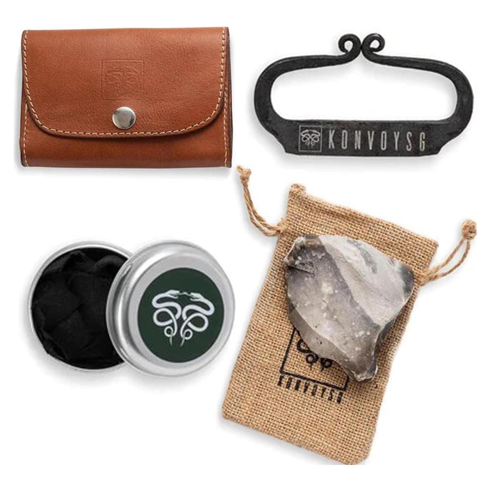 Kit de Encendedor Tradicional KonvoySG con Punzón y Yesca