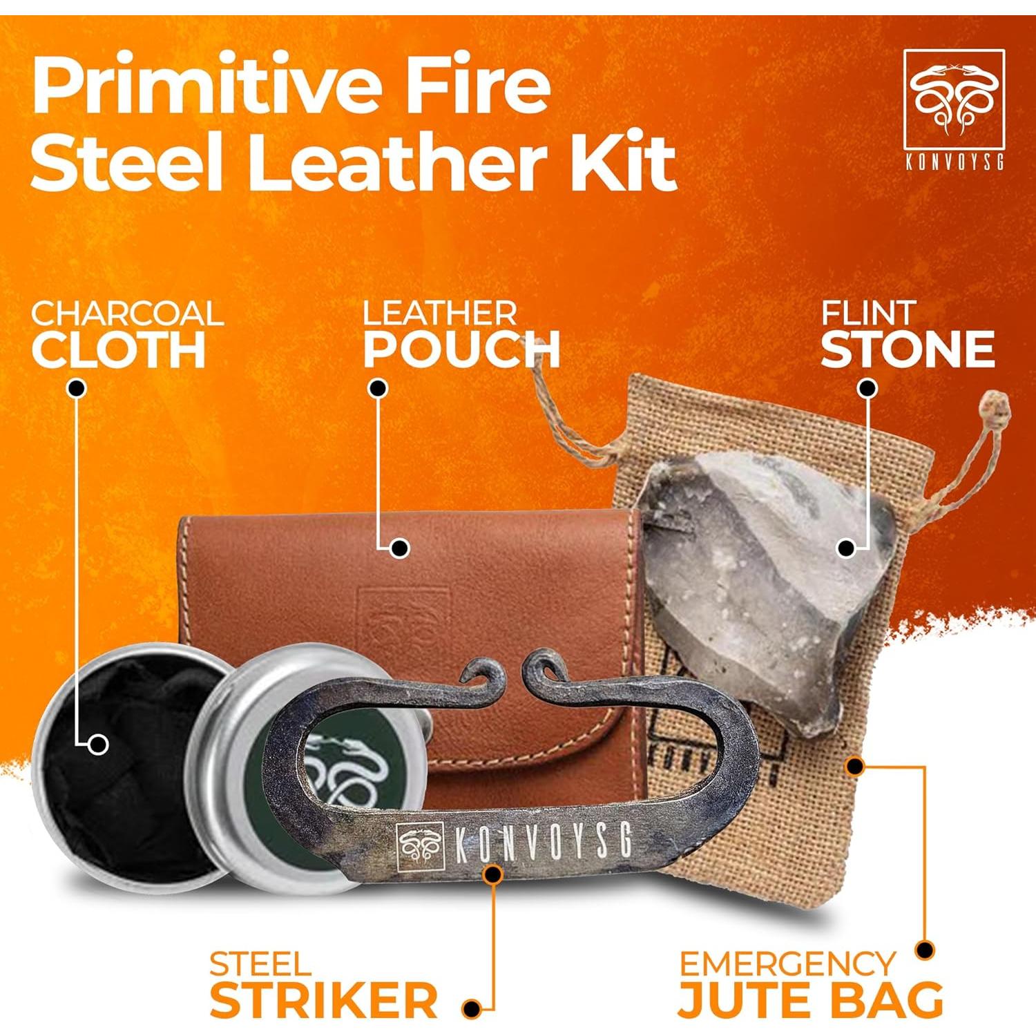 Kit de Encendedor Tradicional KonvoySG con Punzón y Yesca
