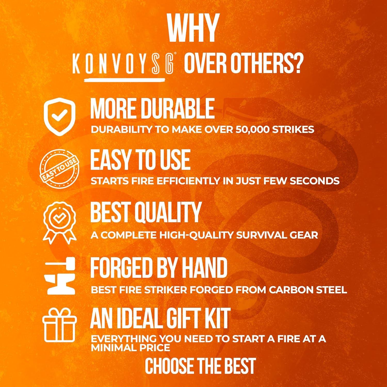 Kit de Encendedor Tradicional KonvoySG con Punzón y Yesca