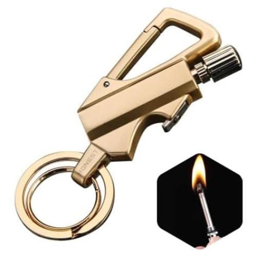 Encendedor Permanente COPAMVR con Abrebotellas Llavero Dorado