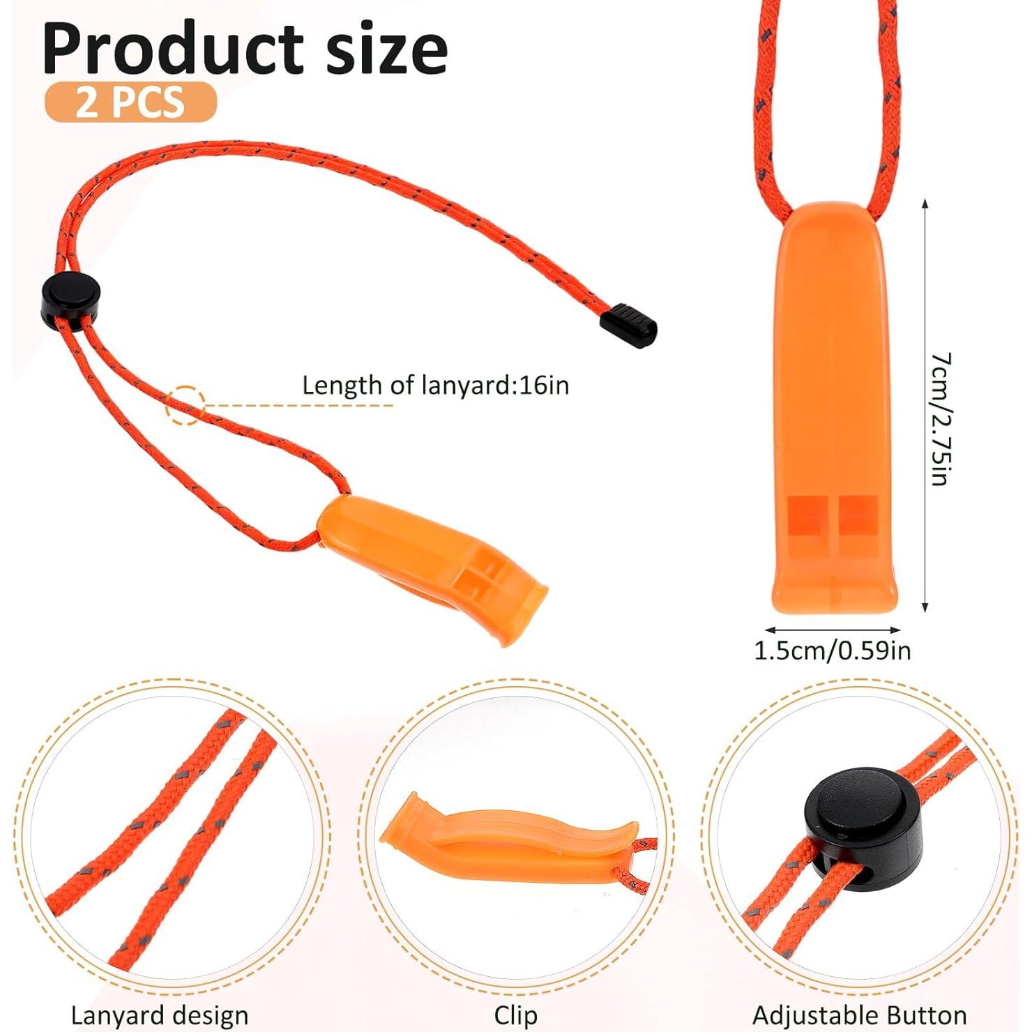 Silbatos de Emergencia Aphumedc 2 Pack Naranja 120 dB