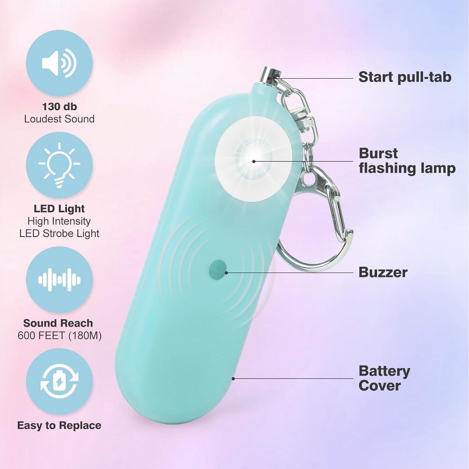 Alarma de Seguridad Personal MtMinn ABL001 130dB con Luz LED