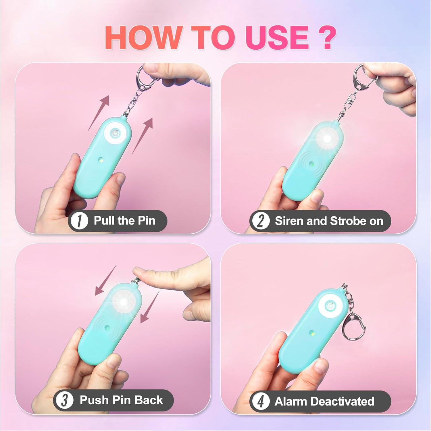 Alarma de Seguridad Personal MtMinn ABL001 130dB con Luz LED