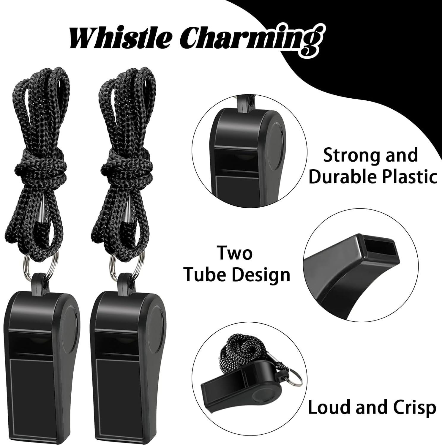 48 Silbatos de Entrenador Retainbre con Cordón Negro