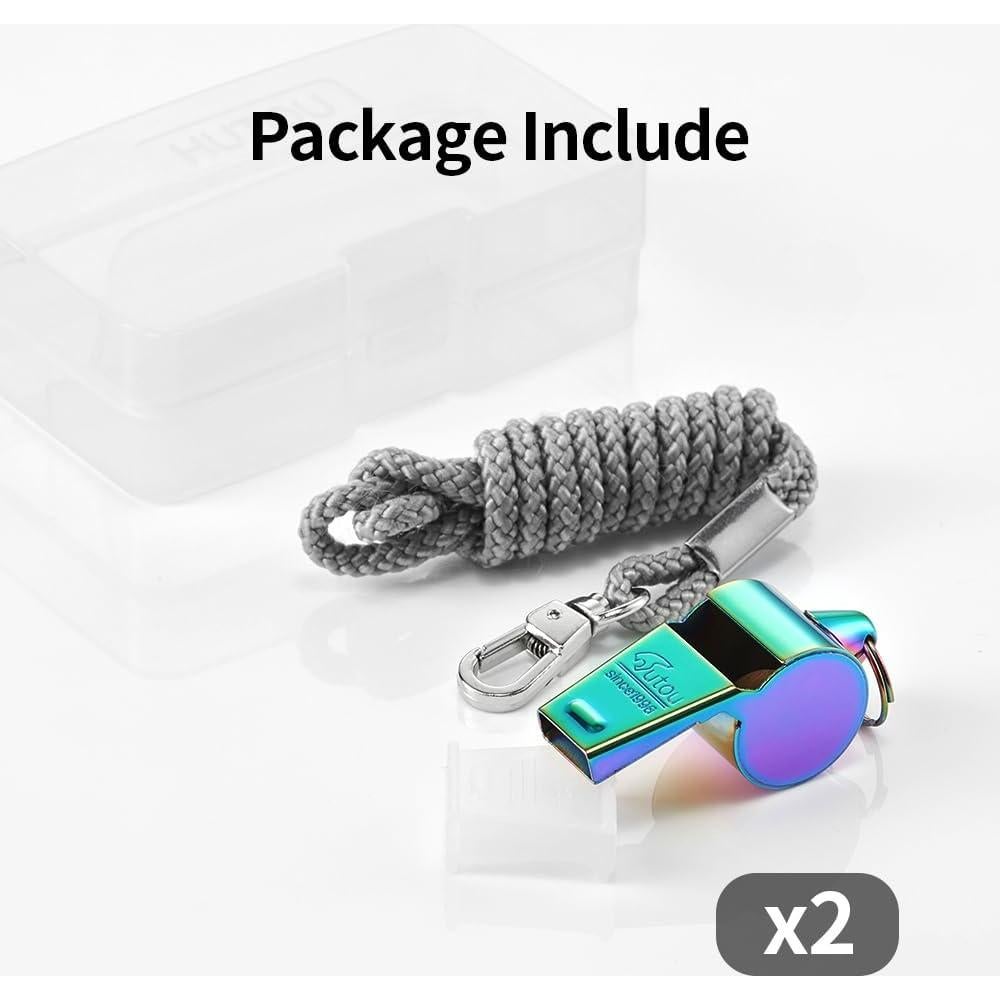 Silbato HUTOU L4820SX de Acero Inoxidable con Cordón - 2 Paquetes