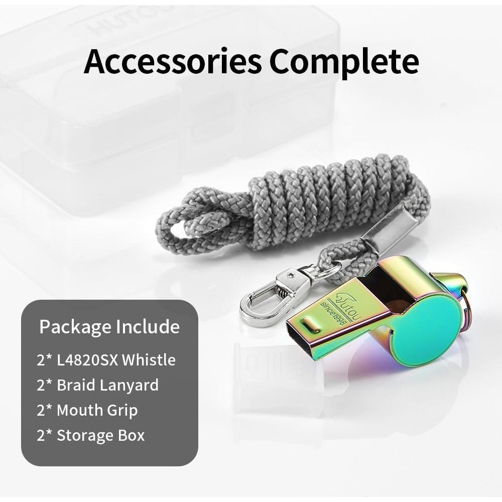 Silbato HUTOU L4820SX de Acero Inoxidable con Cordón - 2 Paquetes