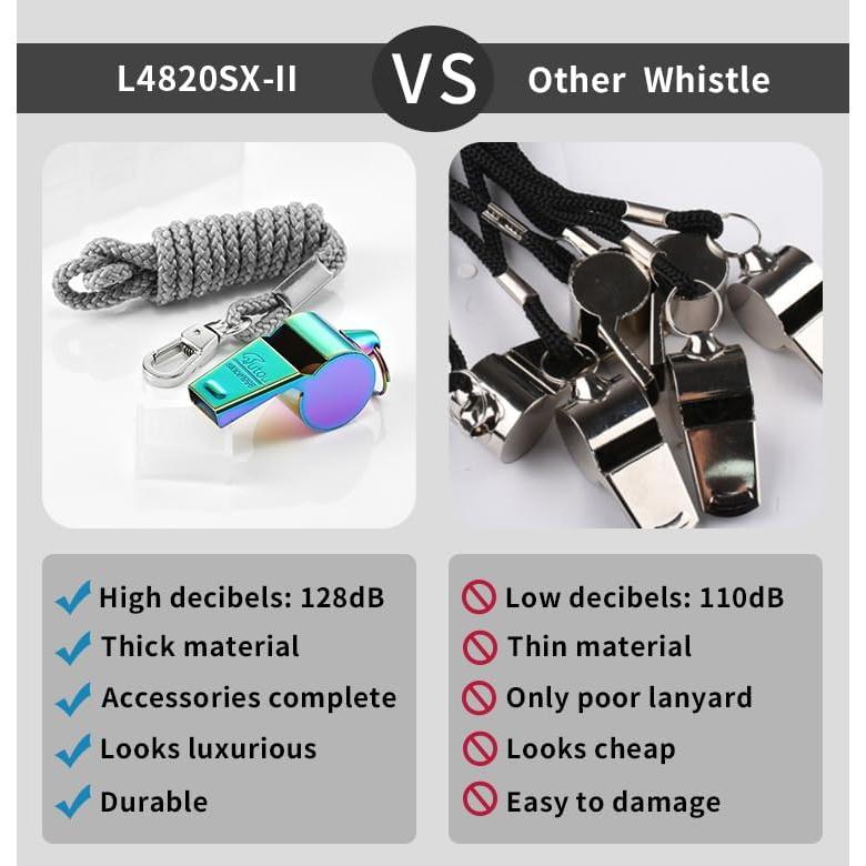 Silbato HUTOU L4820SX de Acero Inoxidable con Cordón - 2 Paquetes