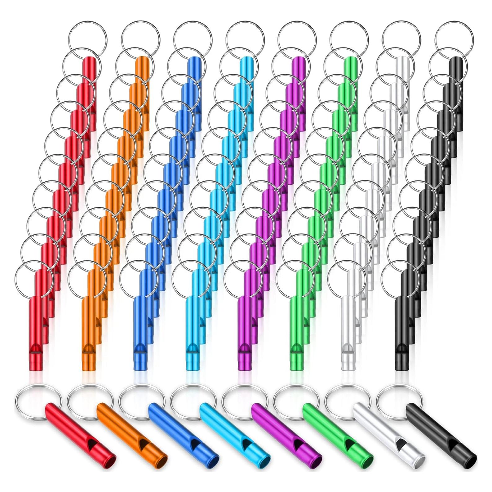 200 Silbatos de Emergencia Hollowfly con Llaveros Aluminio