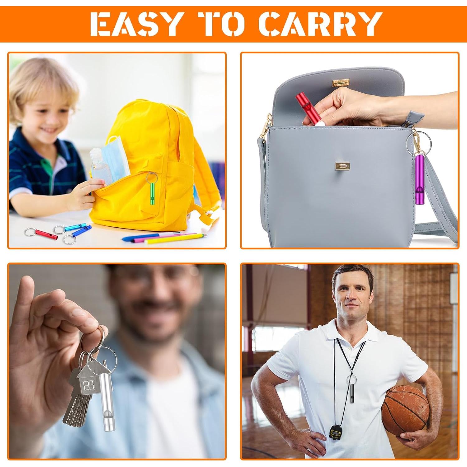 200 Silbatos de Emergencia Hollowfly con Llaveros Aluminio