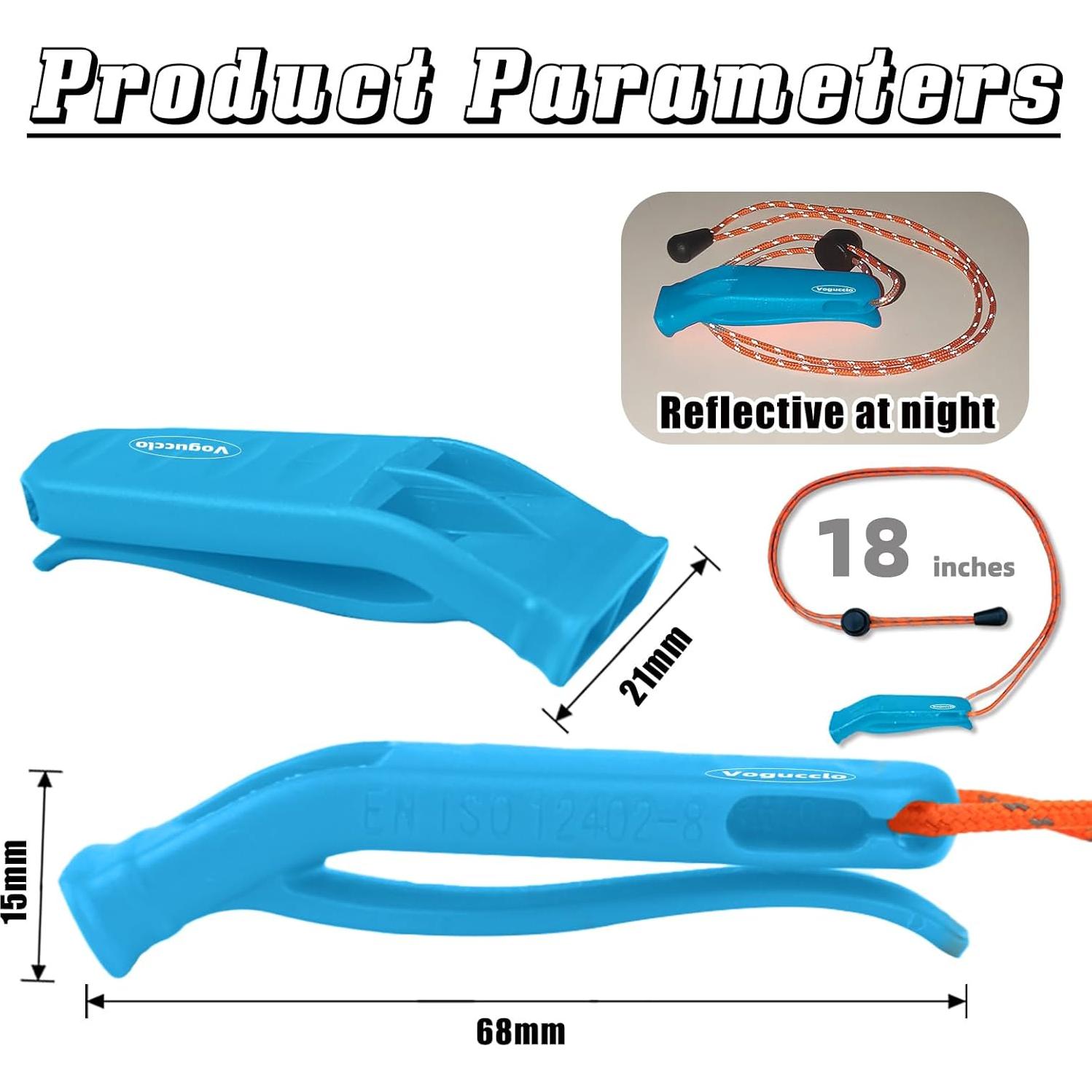 4 Silbatos de Emergencia VOGUCCLO con Cordón Reflectante