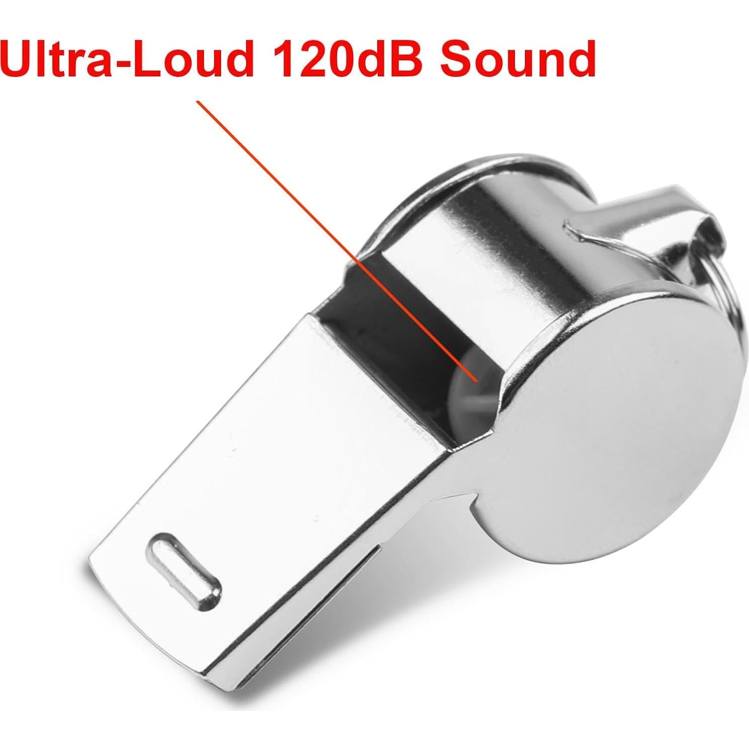 Paquete de 24 Silbatos de Acero Inoxidable Hipat - Sonido Fuerte