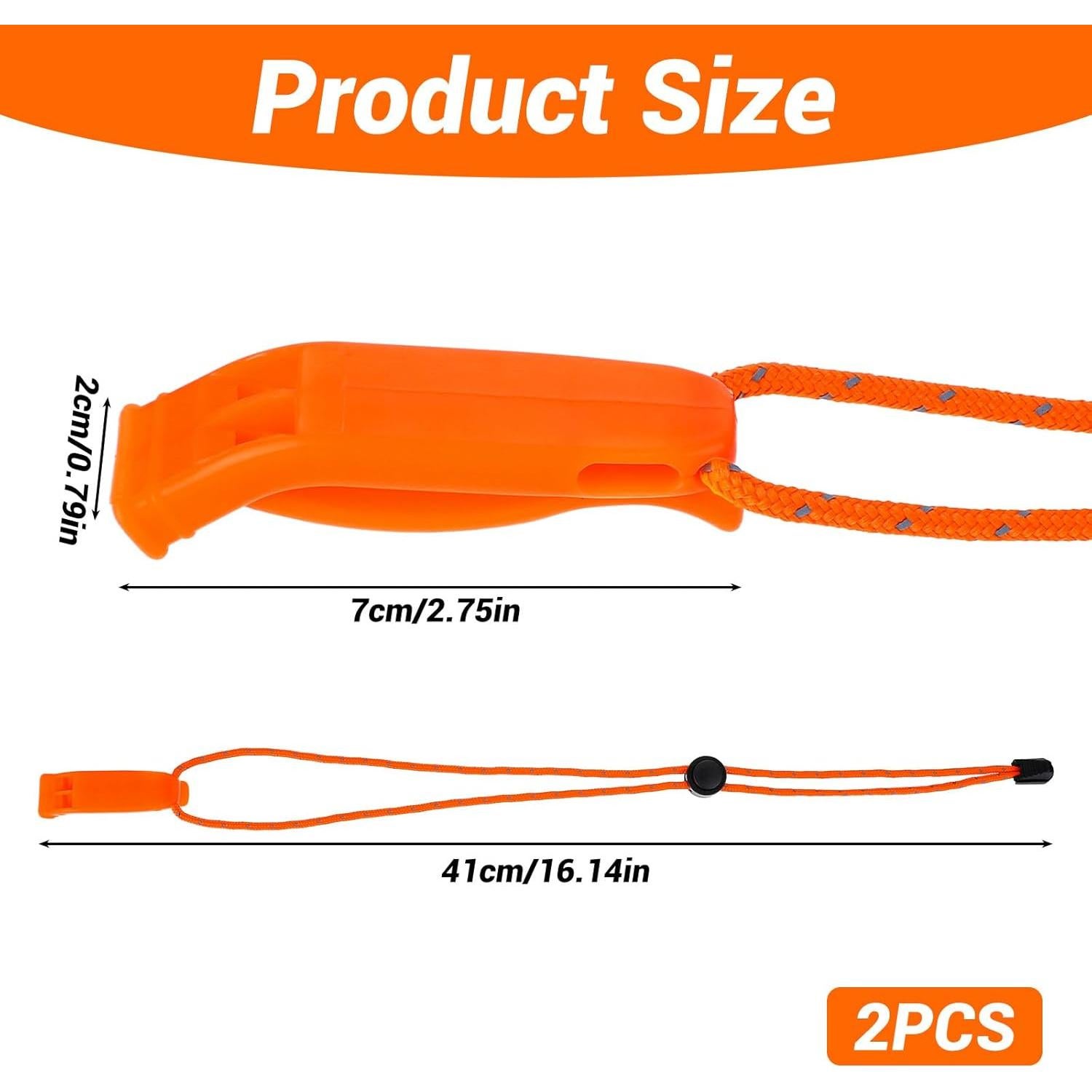 Silbatos de Emergencia Molain 6 Pcs con Cordón Reflectante