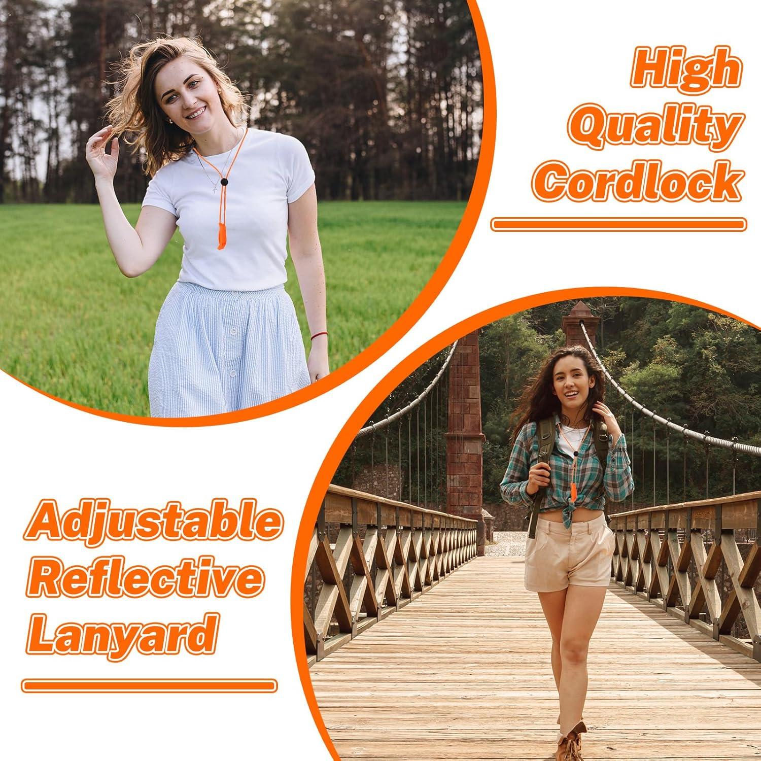 Silbatos de Emergencia Molain 6 Pcs con Cordón Reflectante