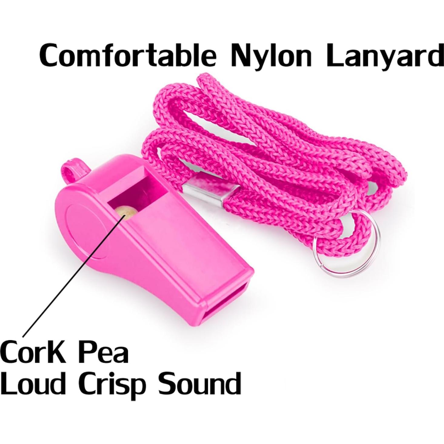 Silbato Deportivo Rosa Hipat - 2PCS con Cordón, 120 dB